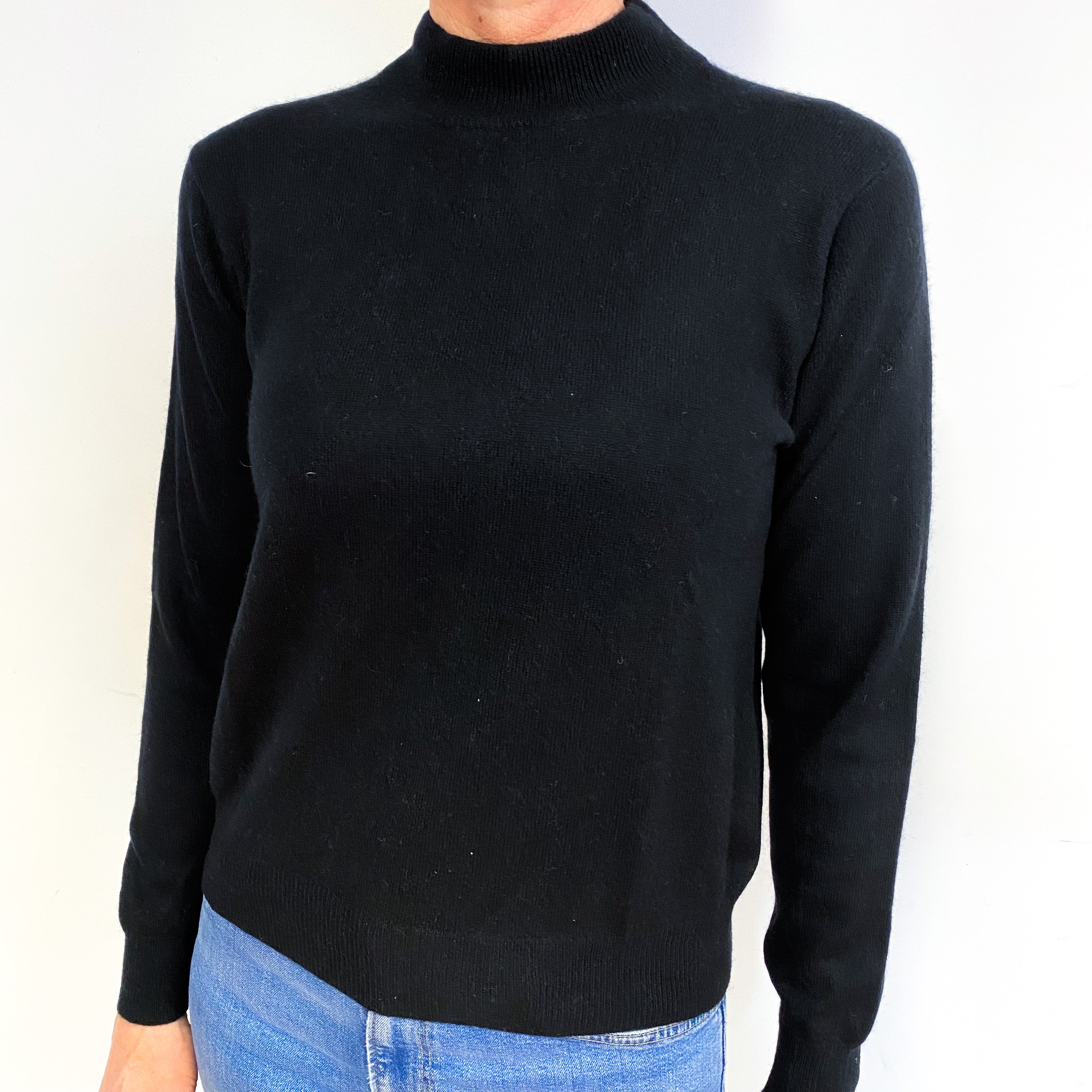 Black Cashmere Turtle Neck Jumper Medium