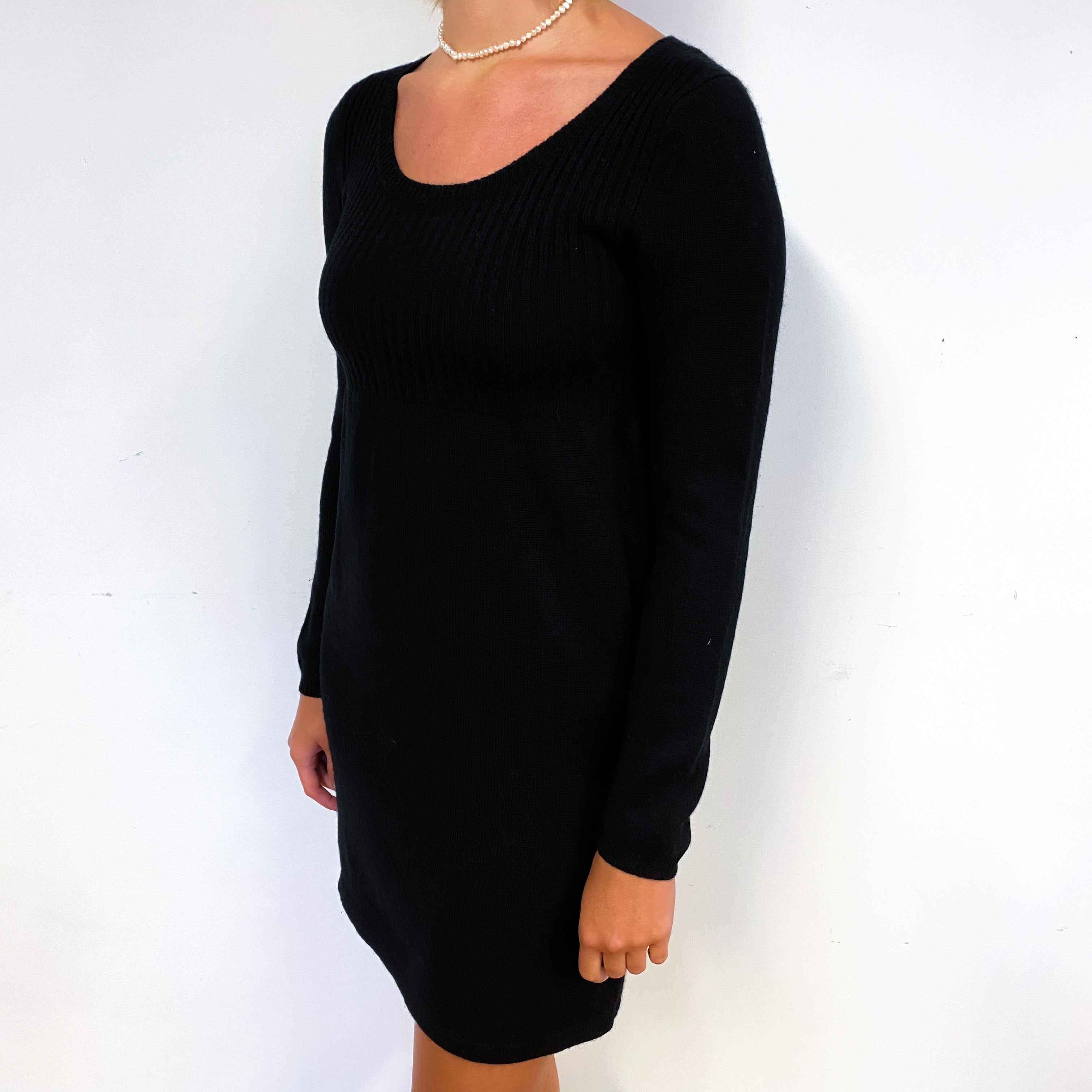 Theory Black Long Sleeve Cashmere Crew Neck Dress Small