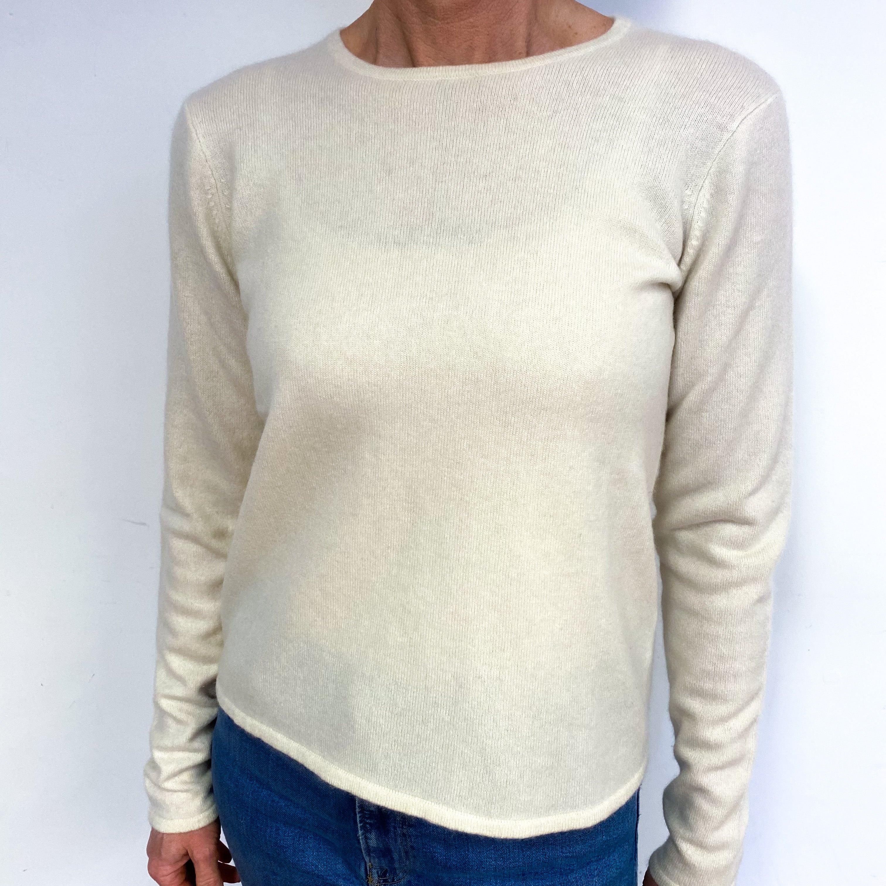 Vanilla Cream Cashmere Crew Neck Jumper Medium