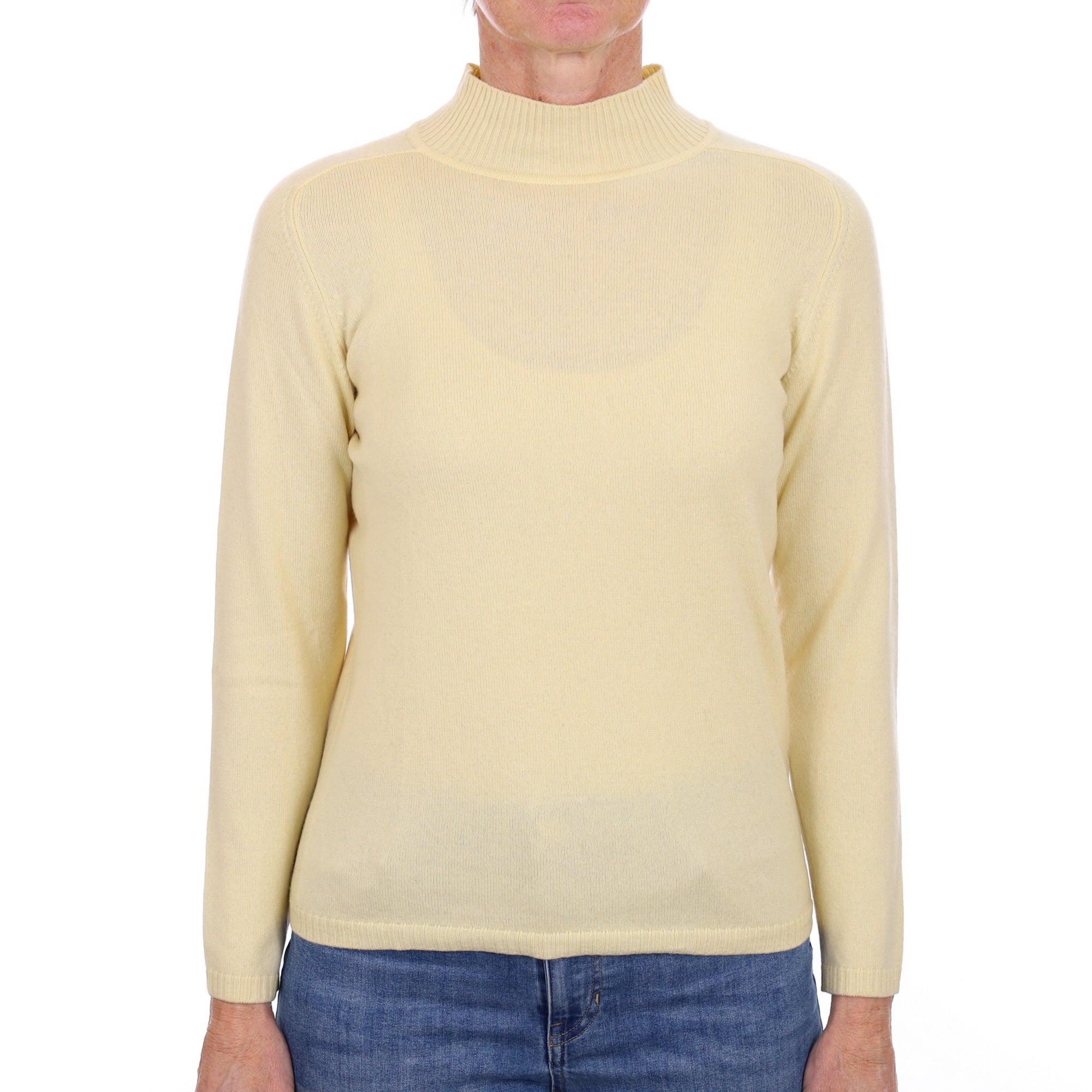 Primrose Yellow Cashmere Turtle Neck Jumper Small