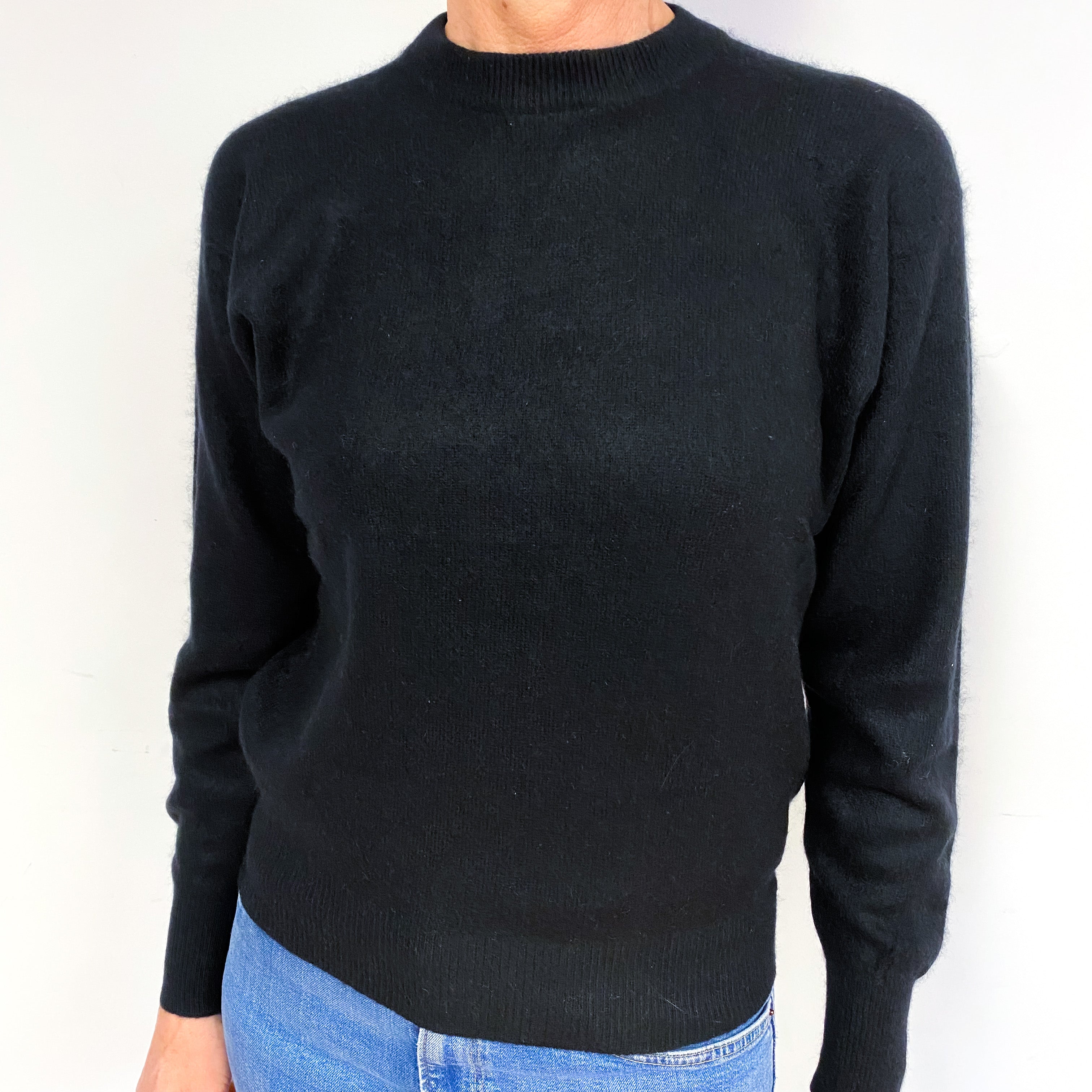 Black Cashmere Crew Neck Jumper Medium