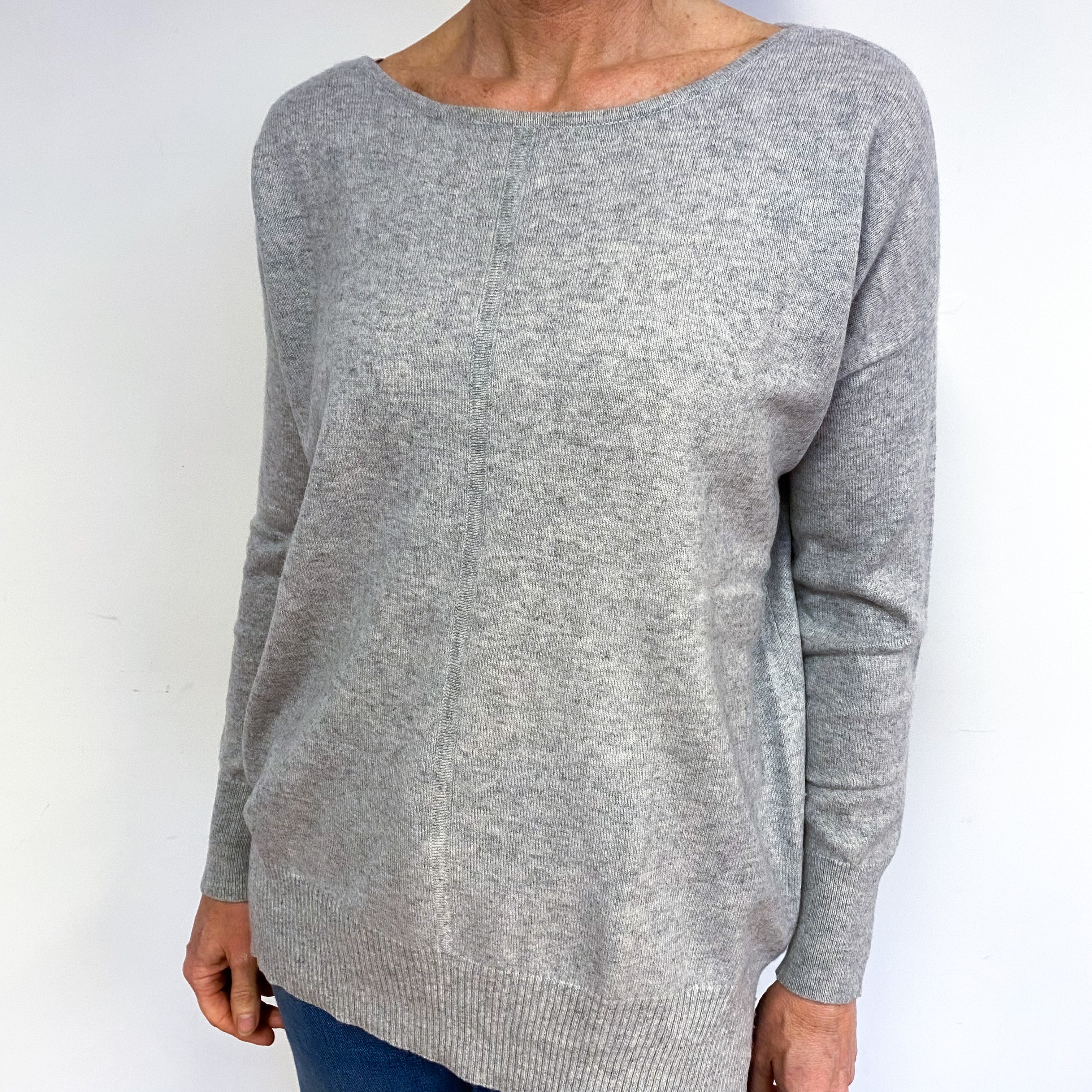 Ash Grey Cashmere Crew Neck Jumper Medium