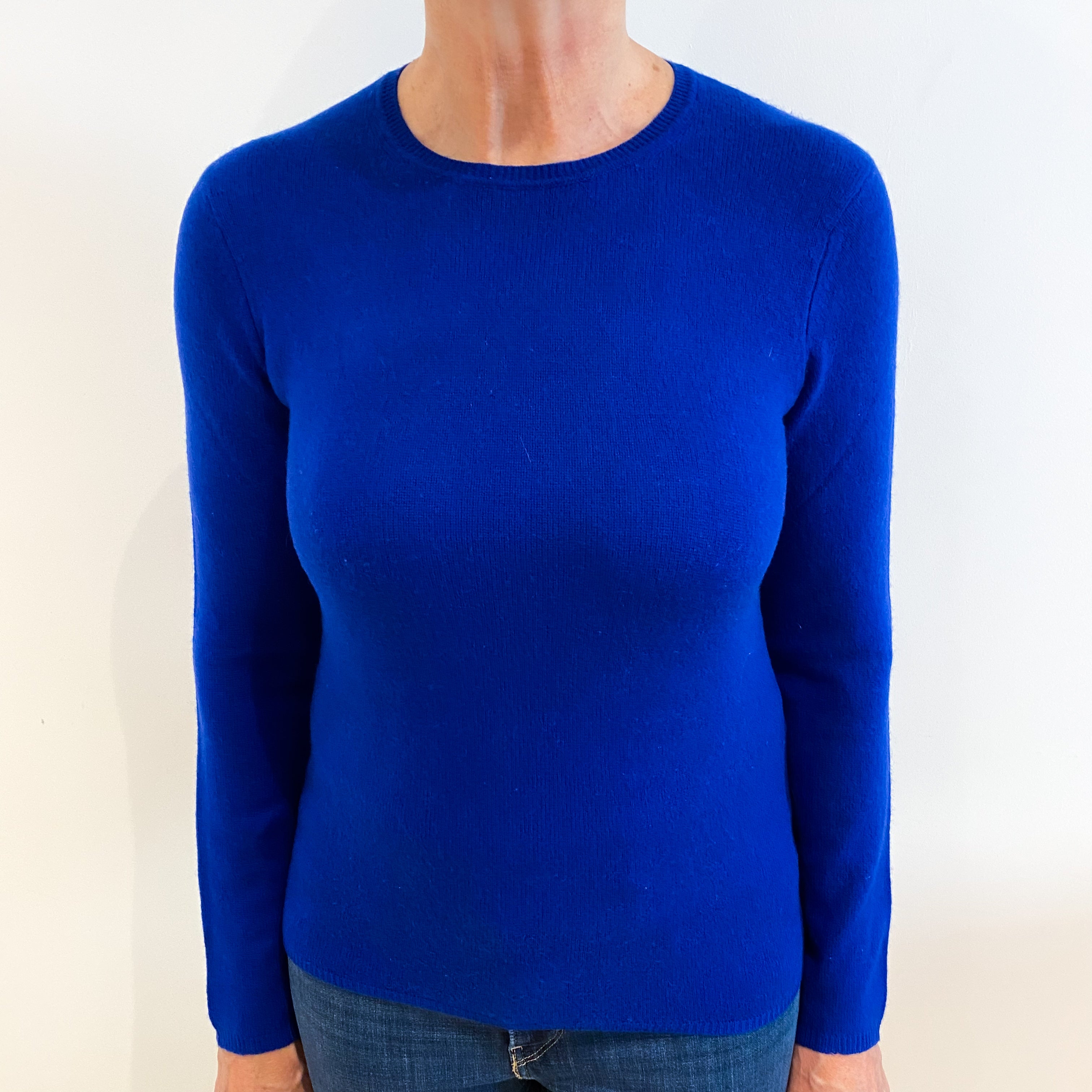 Admiral Blue Cashmere Crew Neck Jumper Medium