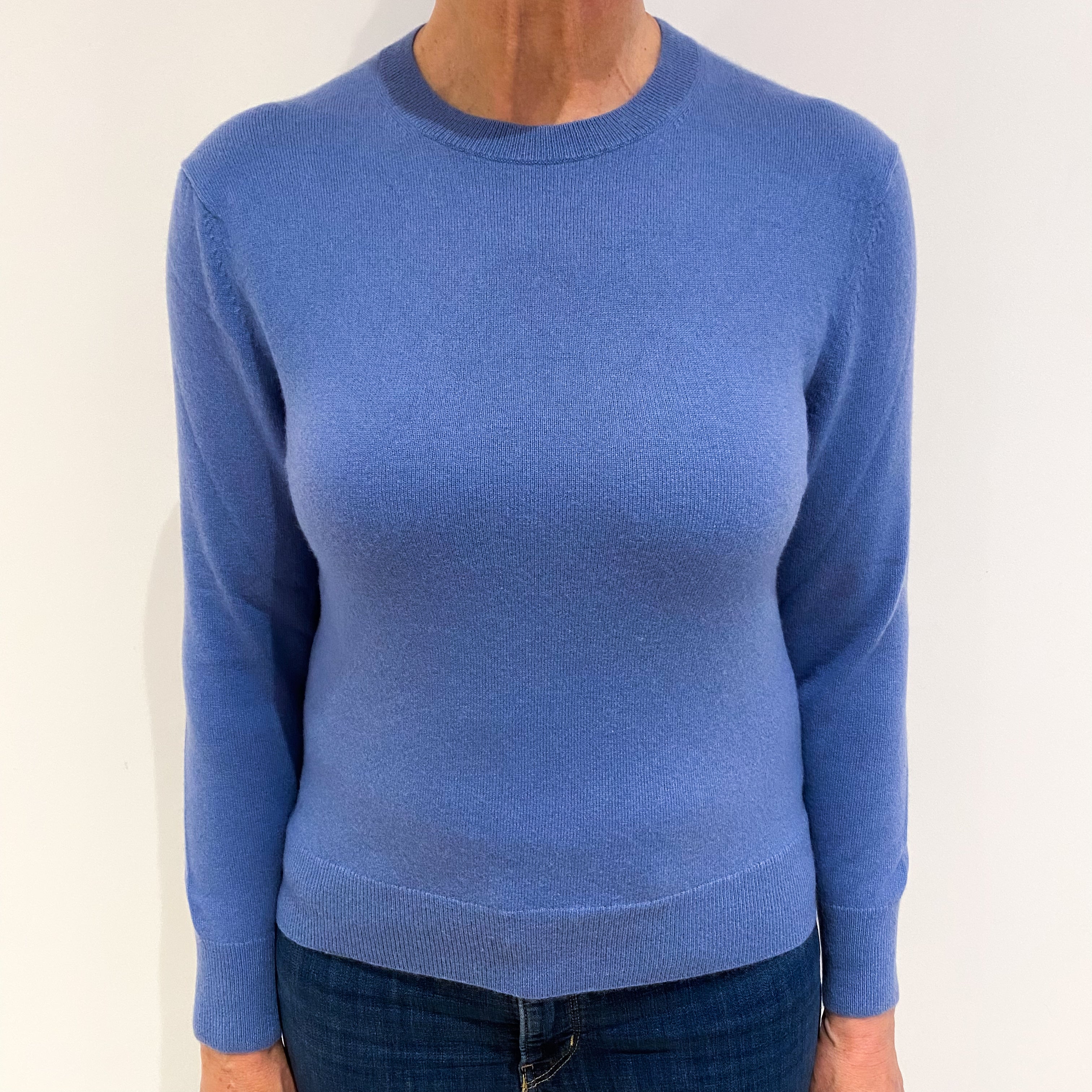 Admiral Blue Cashmere Crew Neck Jumper Medium