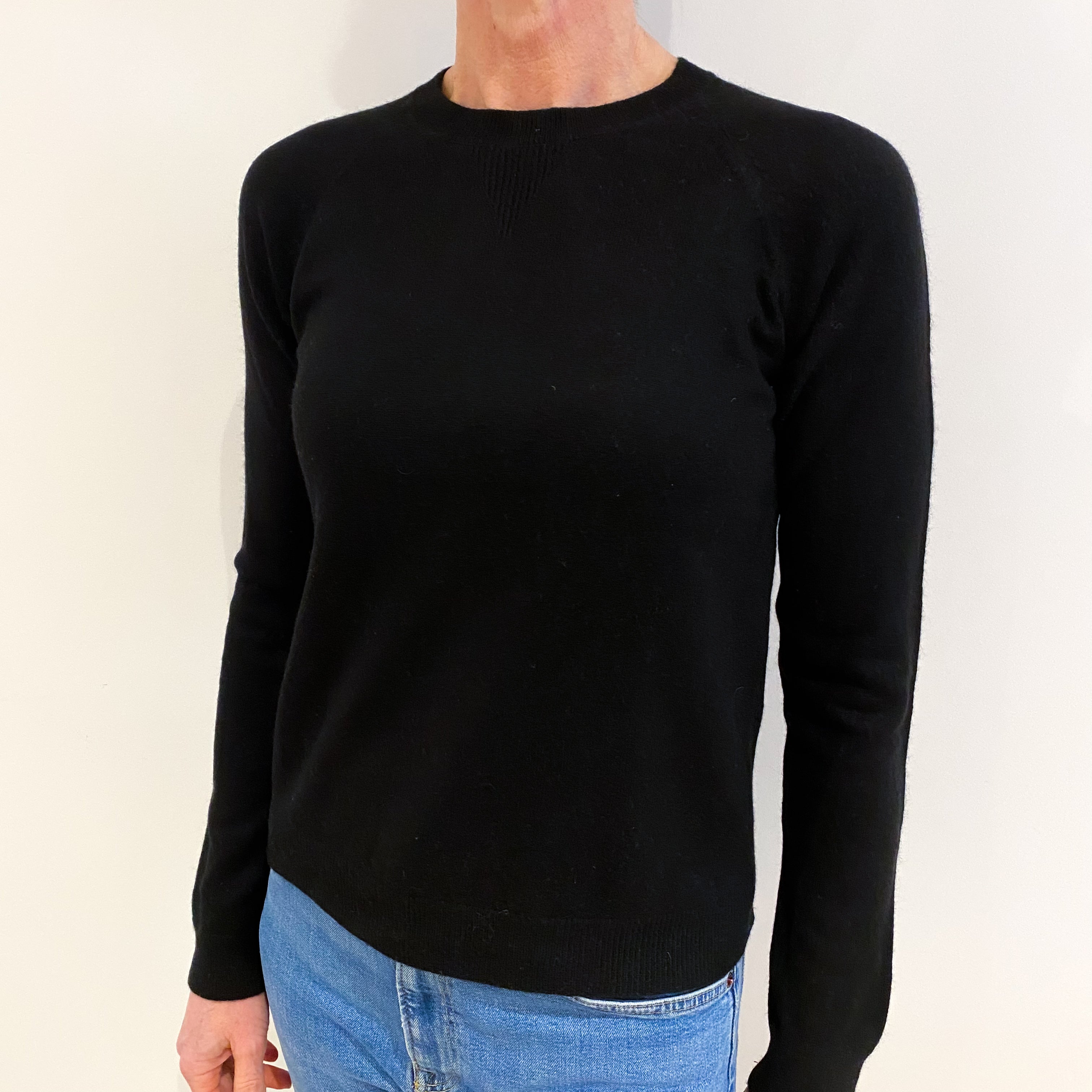 Black Cashmere Crew Neck Jumper Small