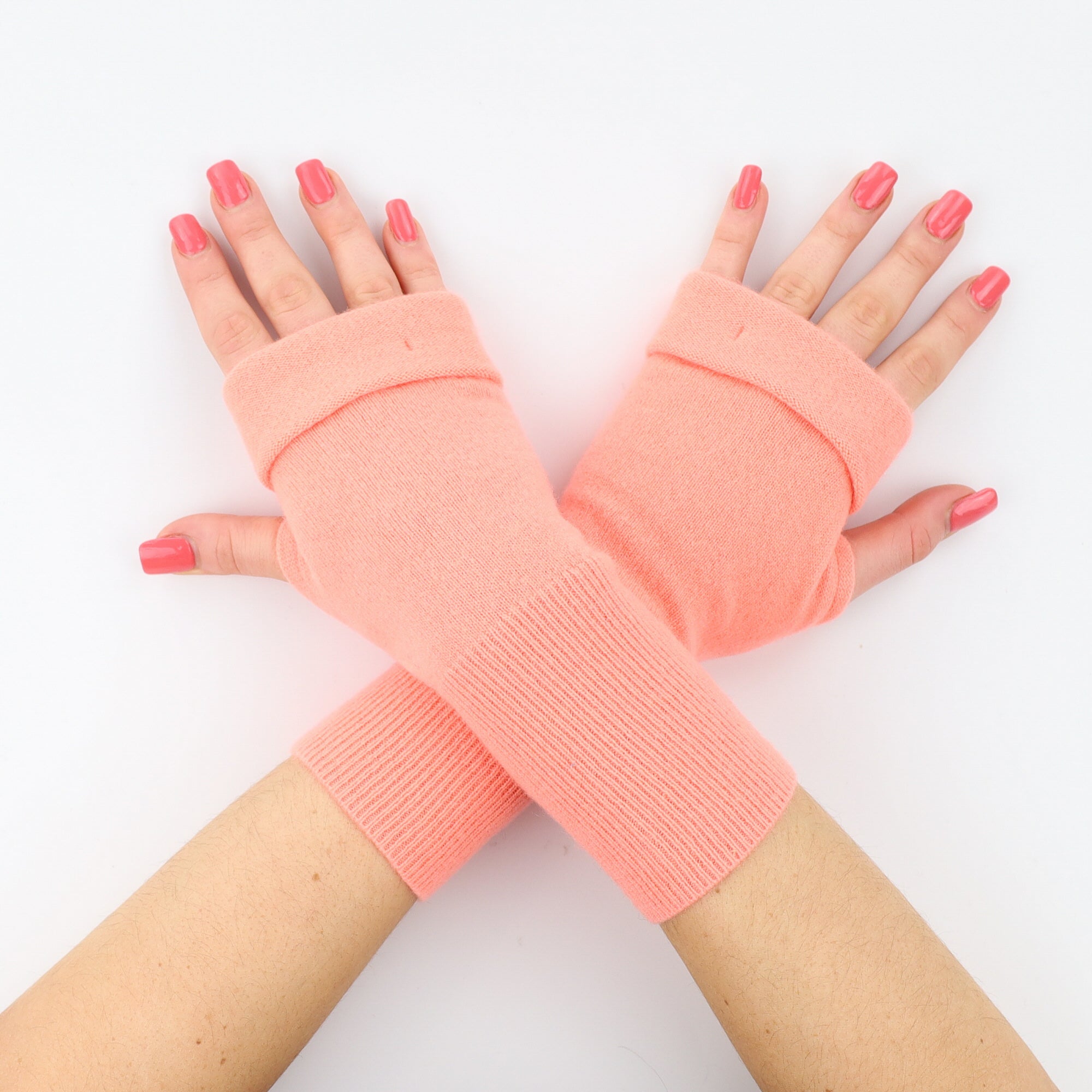 Neon Orange Fingerless Gloves