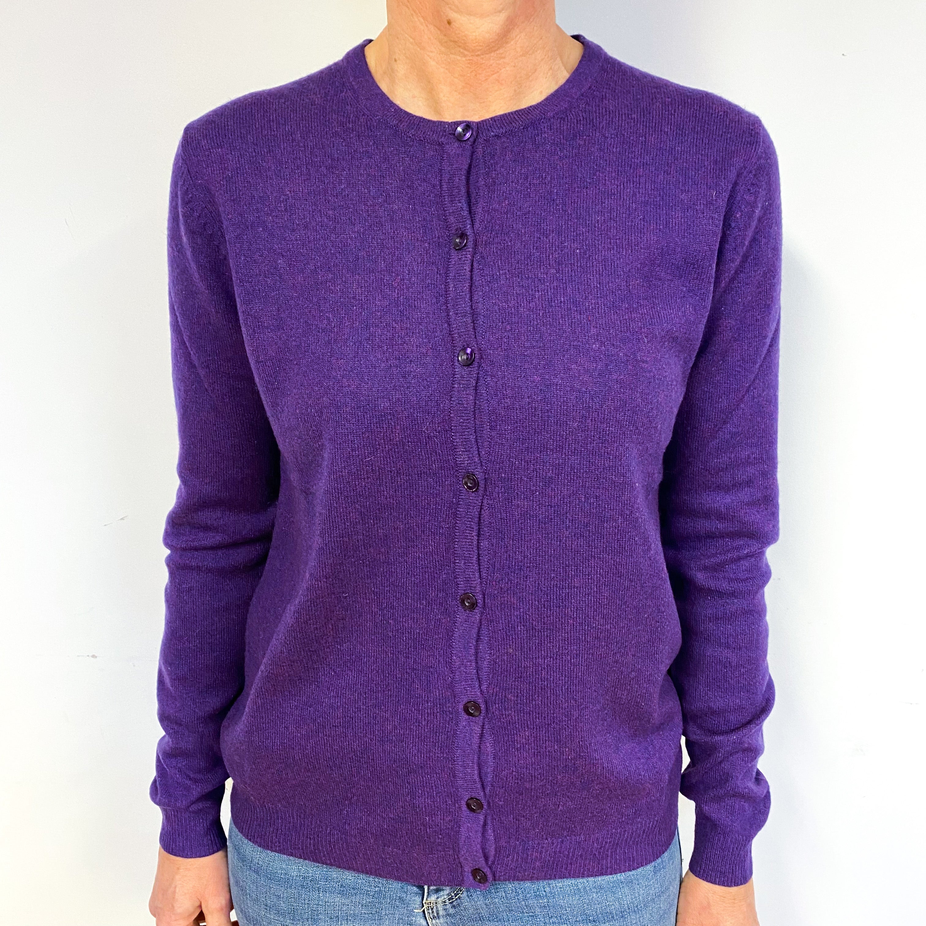 Plum Purple Cashmere Cardigan Medium
