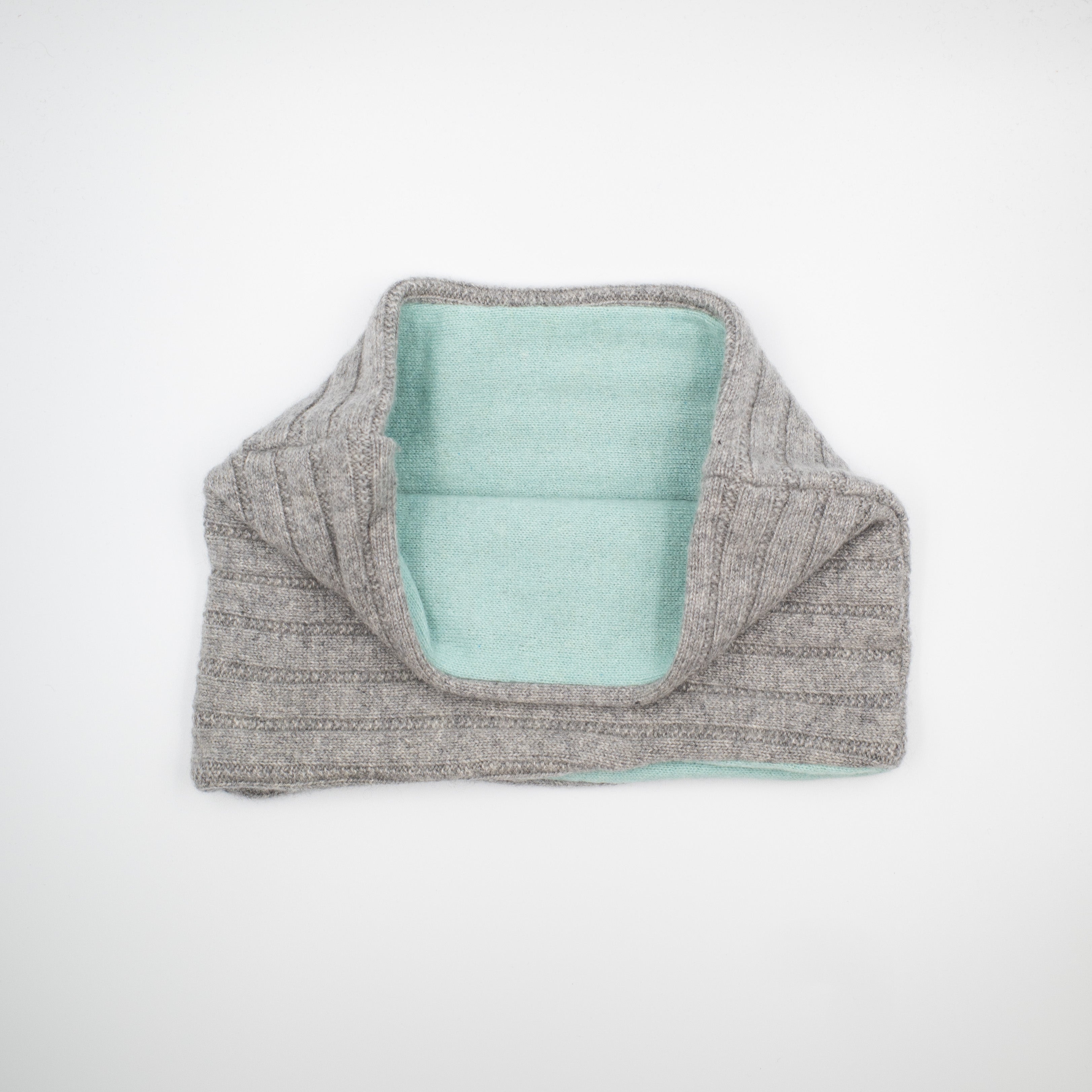 Men’s Ash Grey Rib and Mint Green Neck Warmer