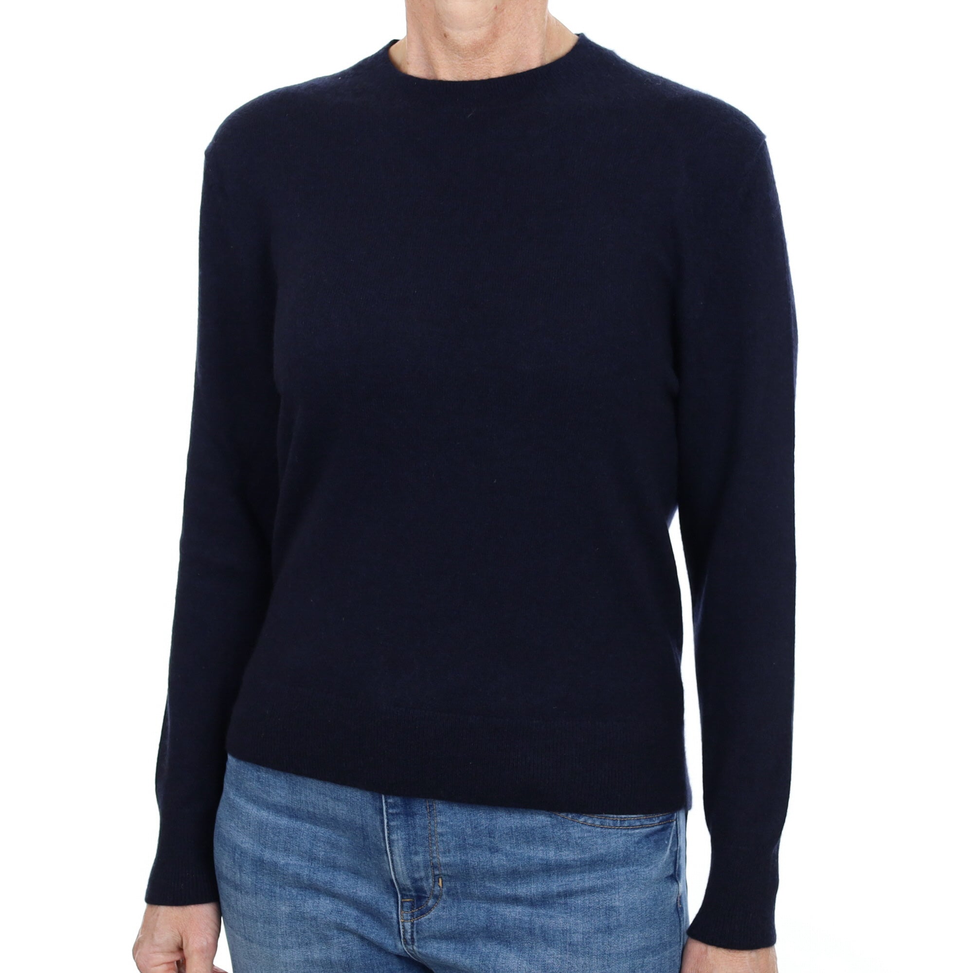 Navy Blue Cashmere Crew Neck Jumper Small