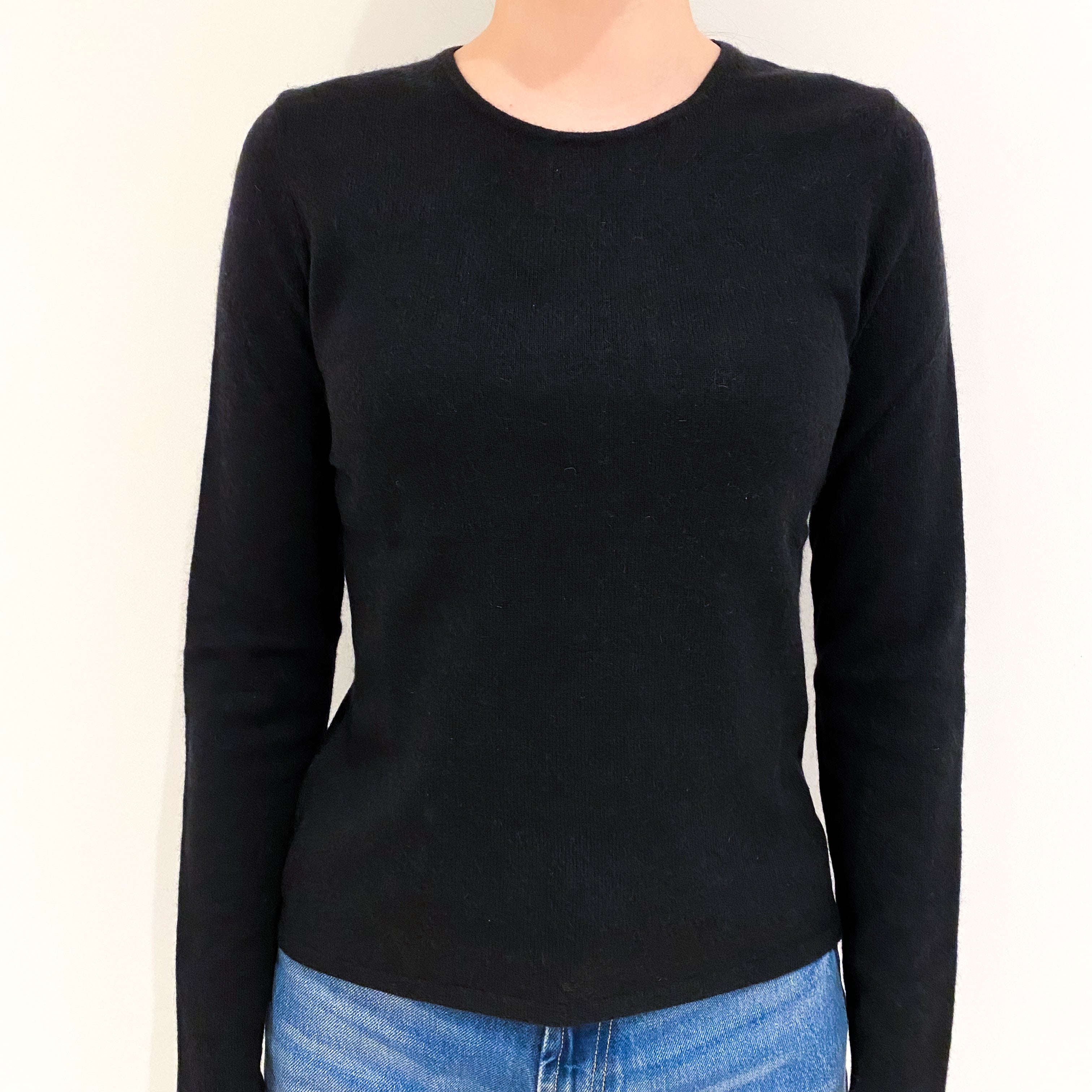Black Cashmere Crew Neck Jumper Extra Small