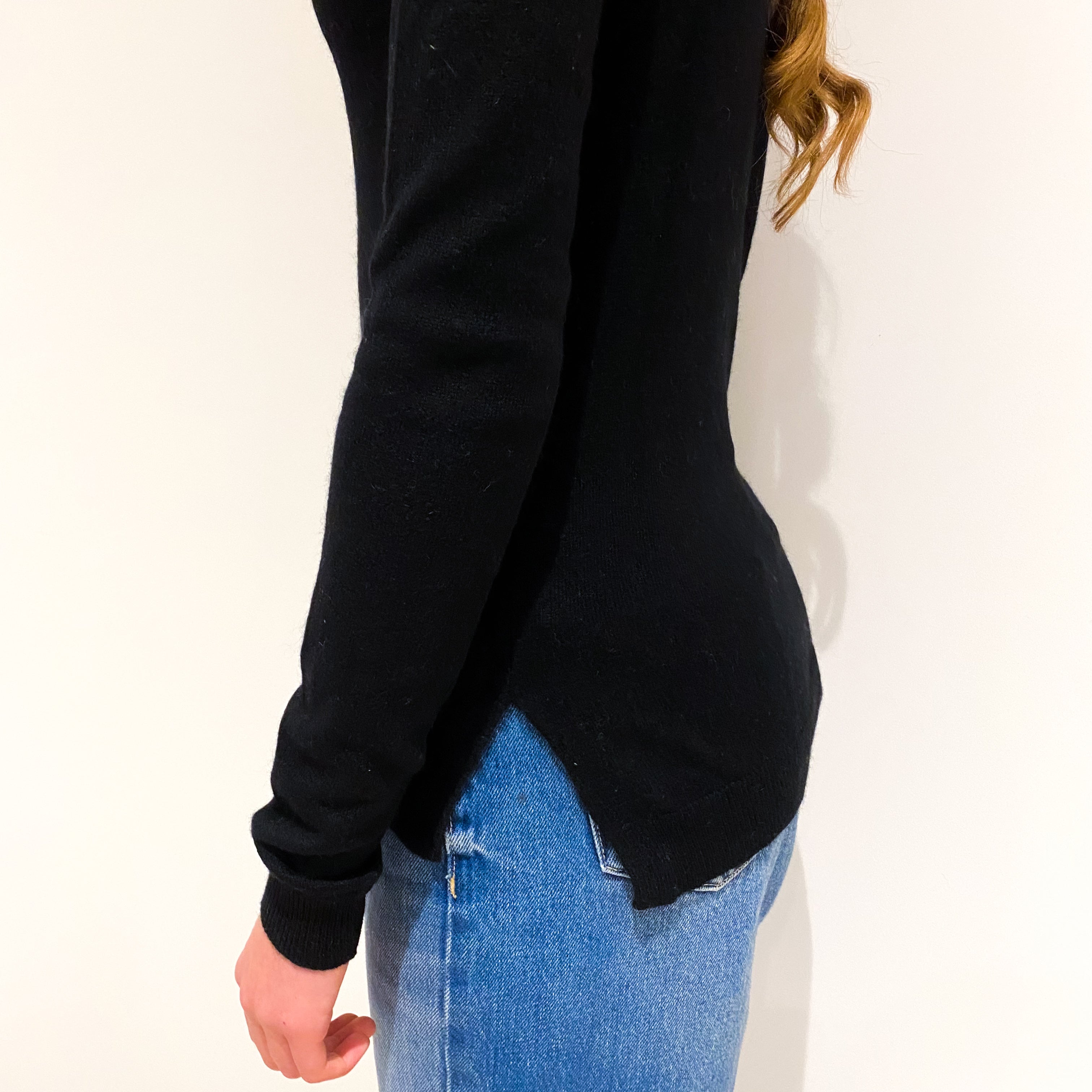 Black Cashmere Crew Neck Jumper Extra Small