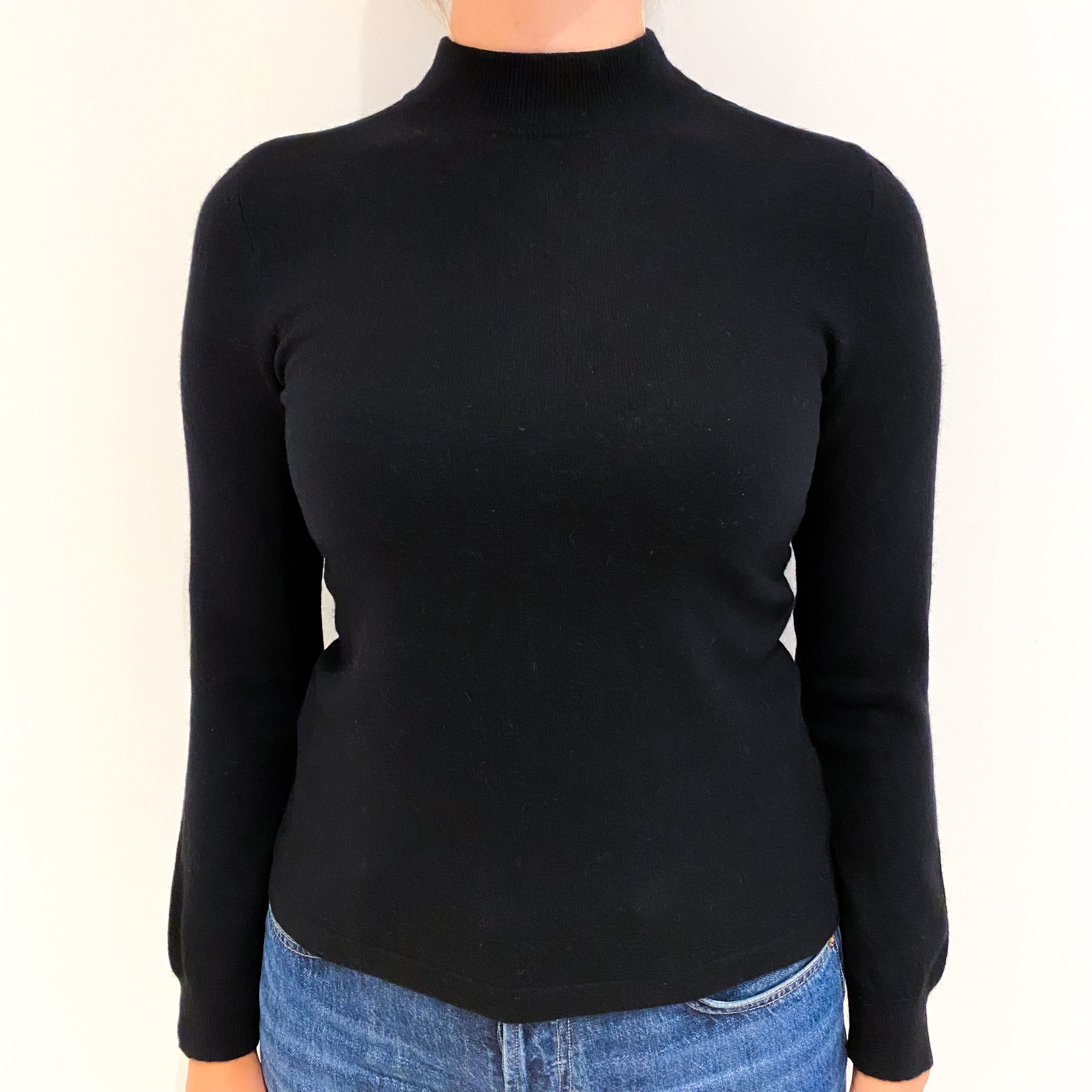 Black Cashmere Turtleneck Jumper Small