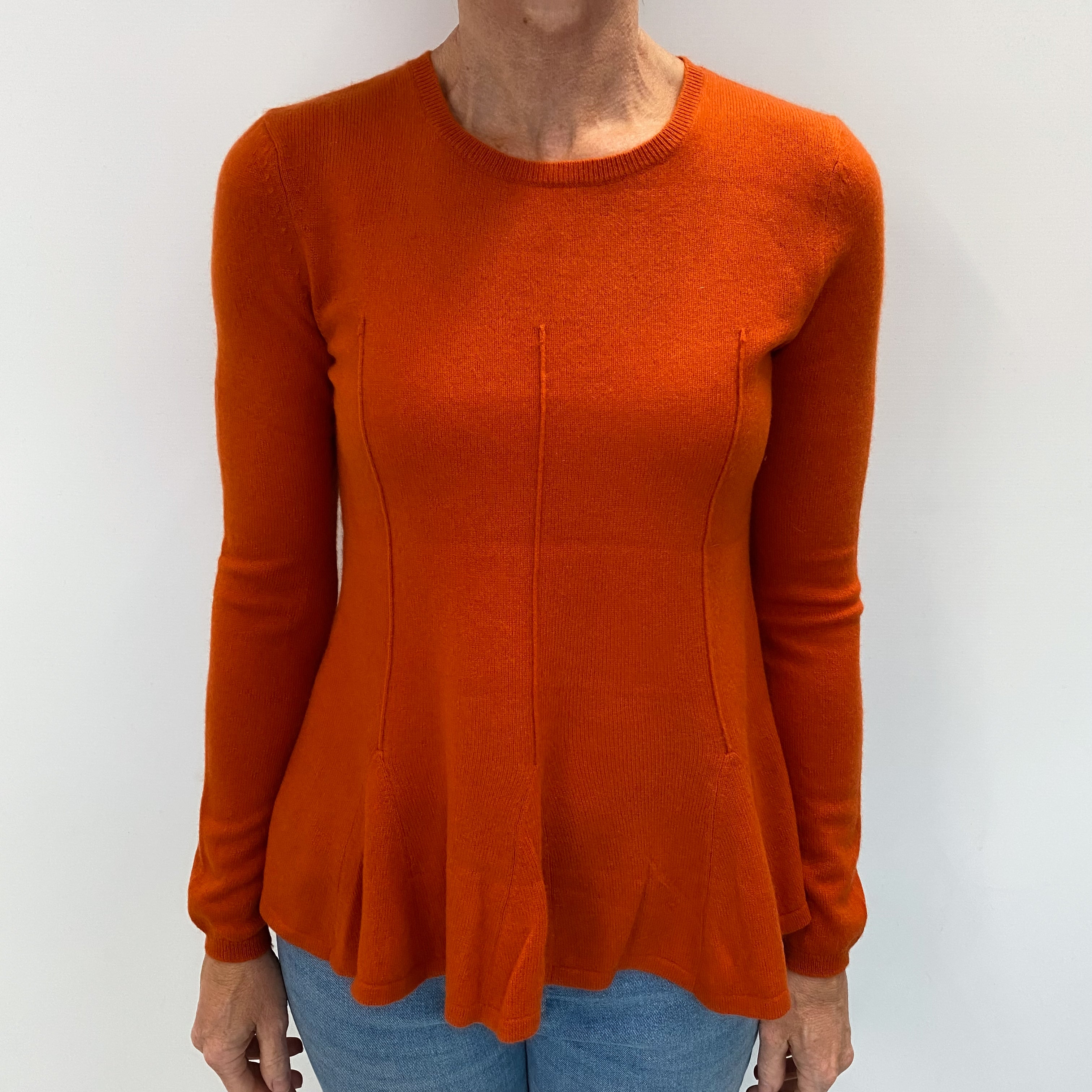 Burnt Orange Cashmere Crew Neck Jumper Small