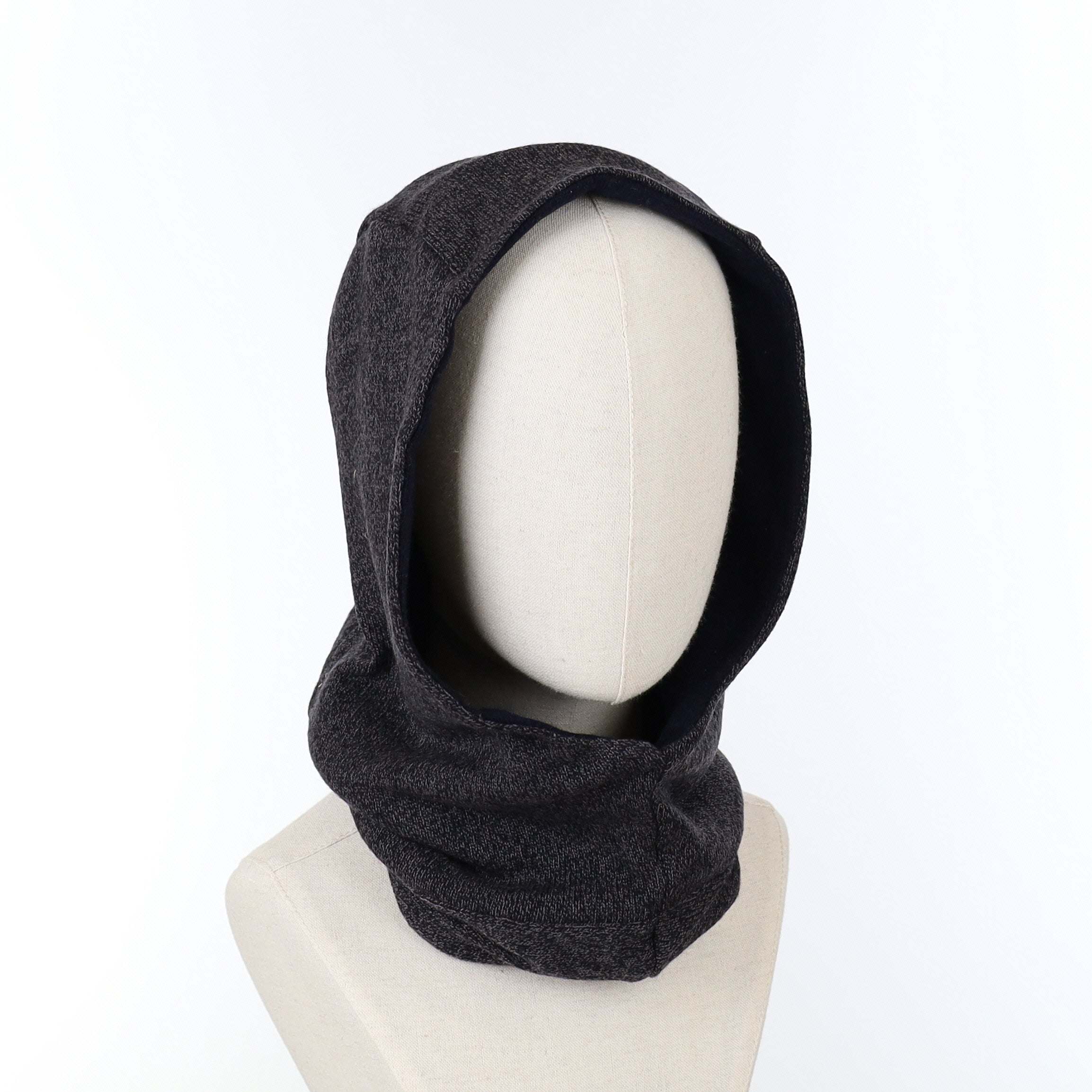 Navy and Dark Grey Luxury Reversible Cashmere Hood Unisex