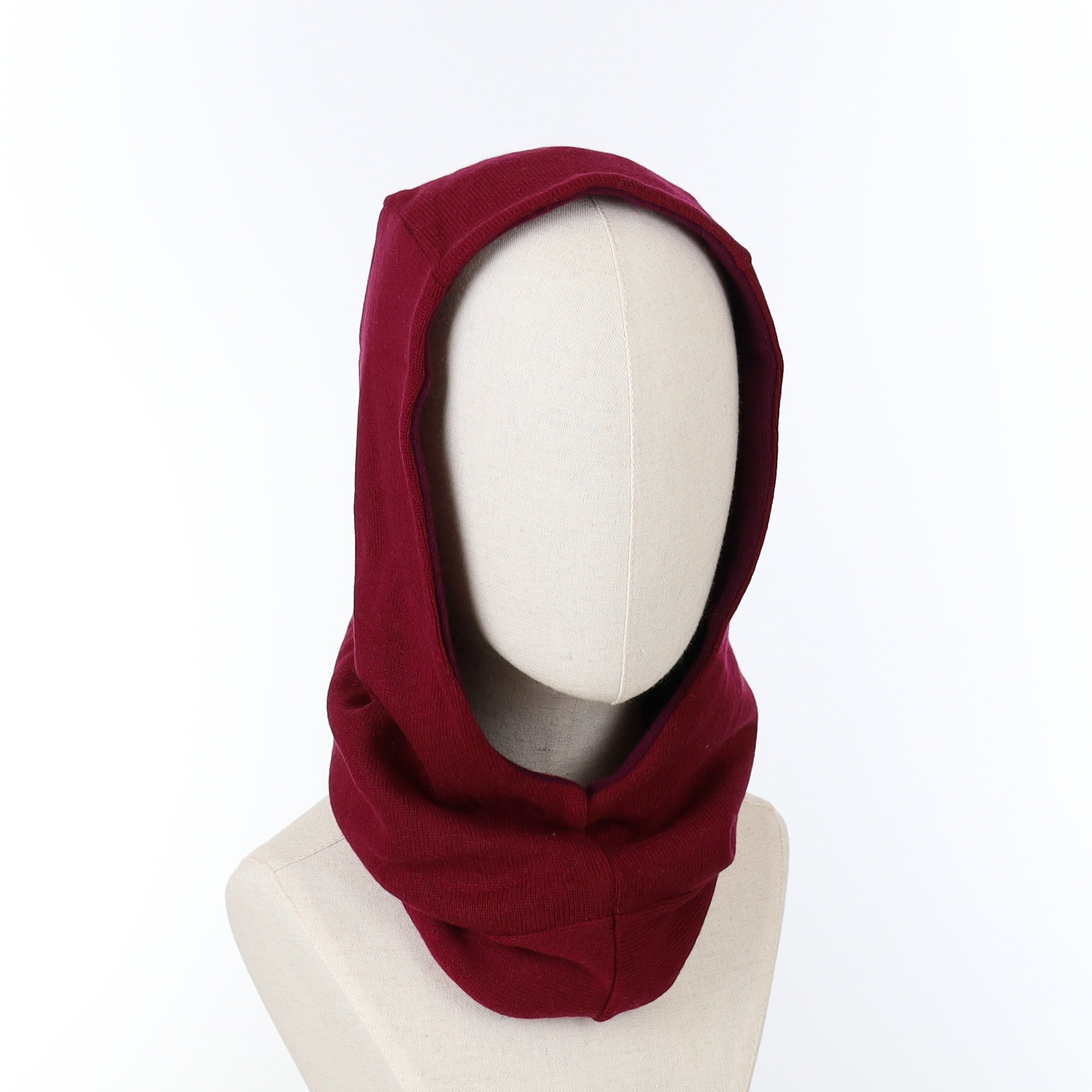 Two Tone Burgundy Luxury Reversible Cashmere Hood Unisex