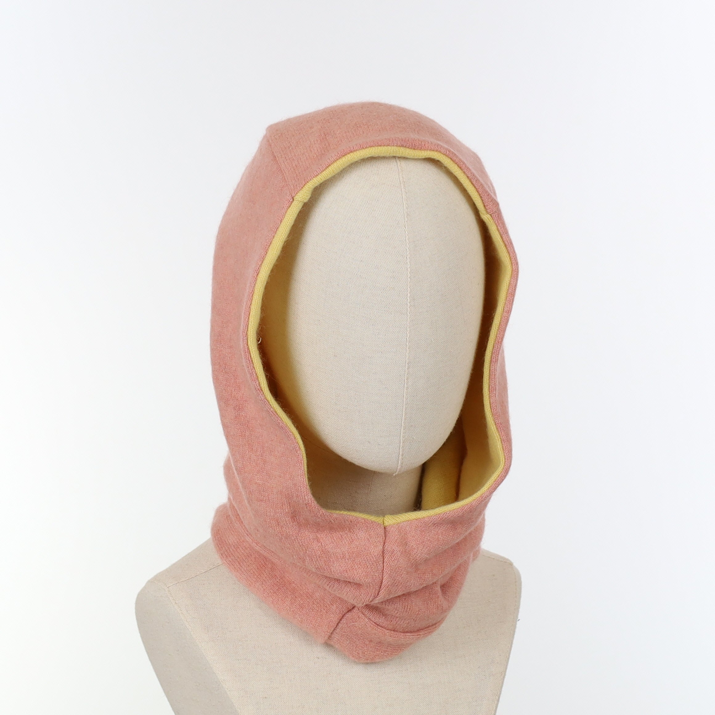 Blush Pink and Primrose Luxury Reversible Cashmere Hood Unisex