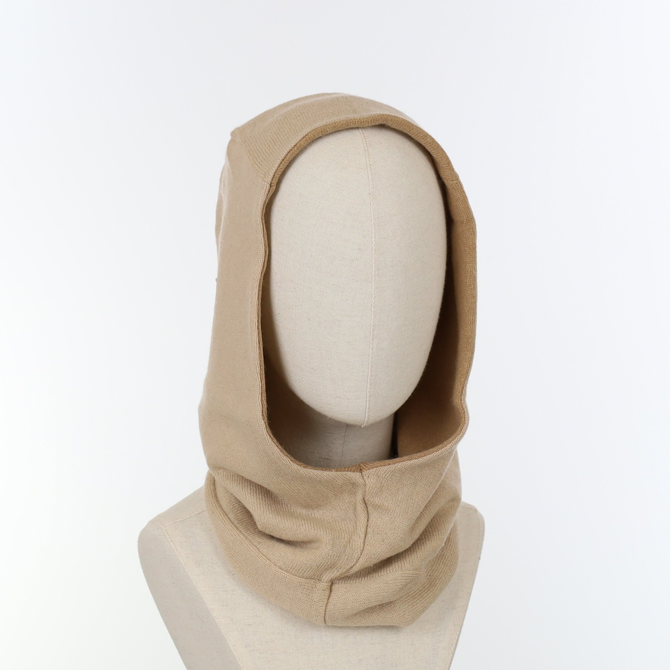 Camel and Oatmeal Luxury Reversible Cashmere Hood Unisex