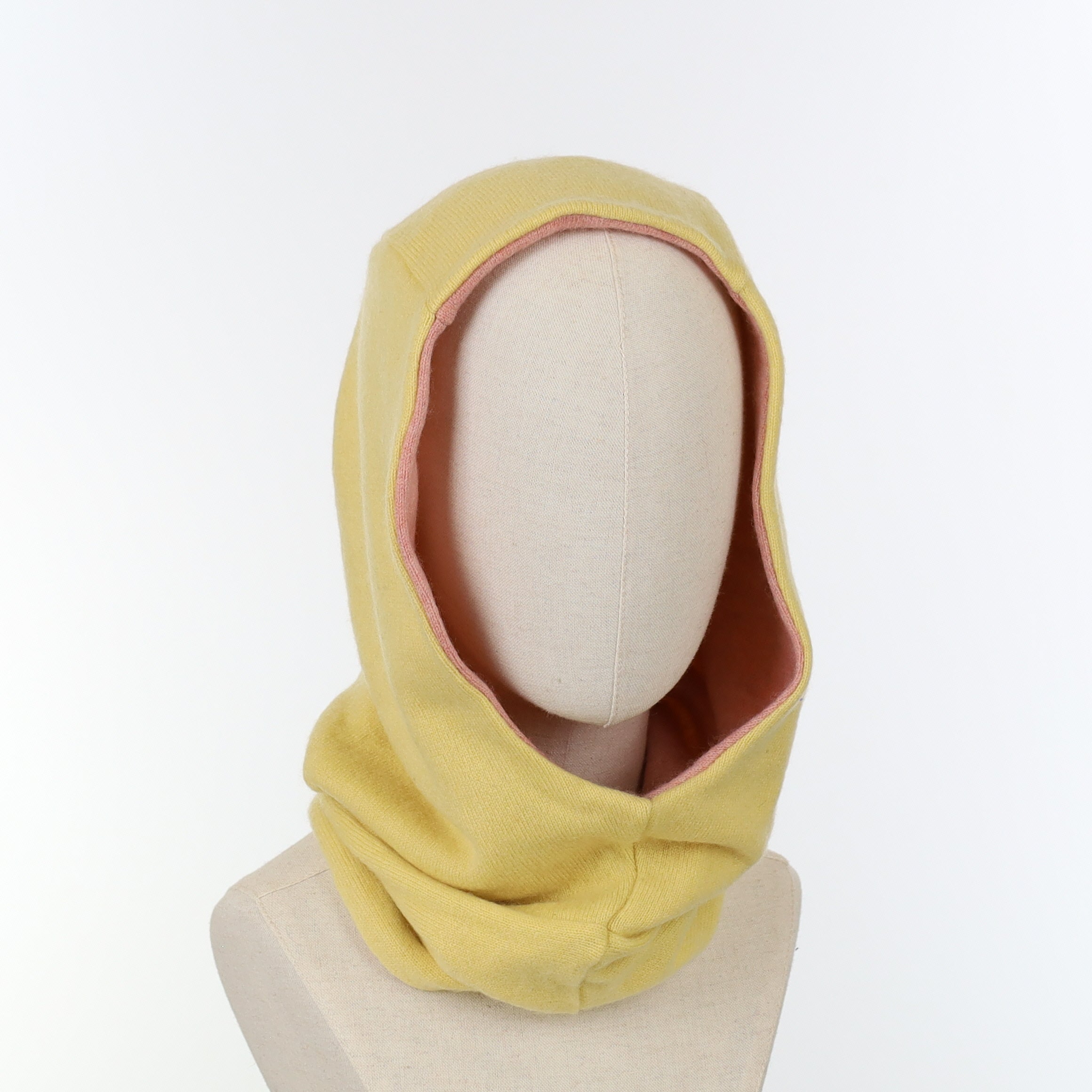 Blush Pink and Primrose Luxury Reversible Cashmere Hood Unisex