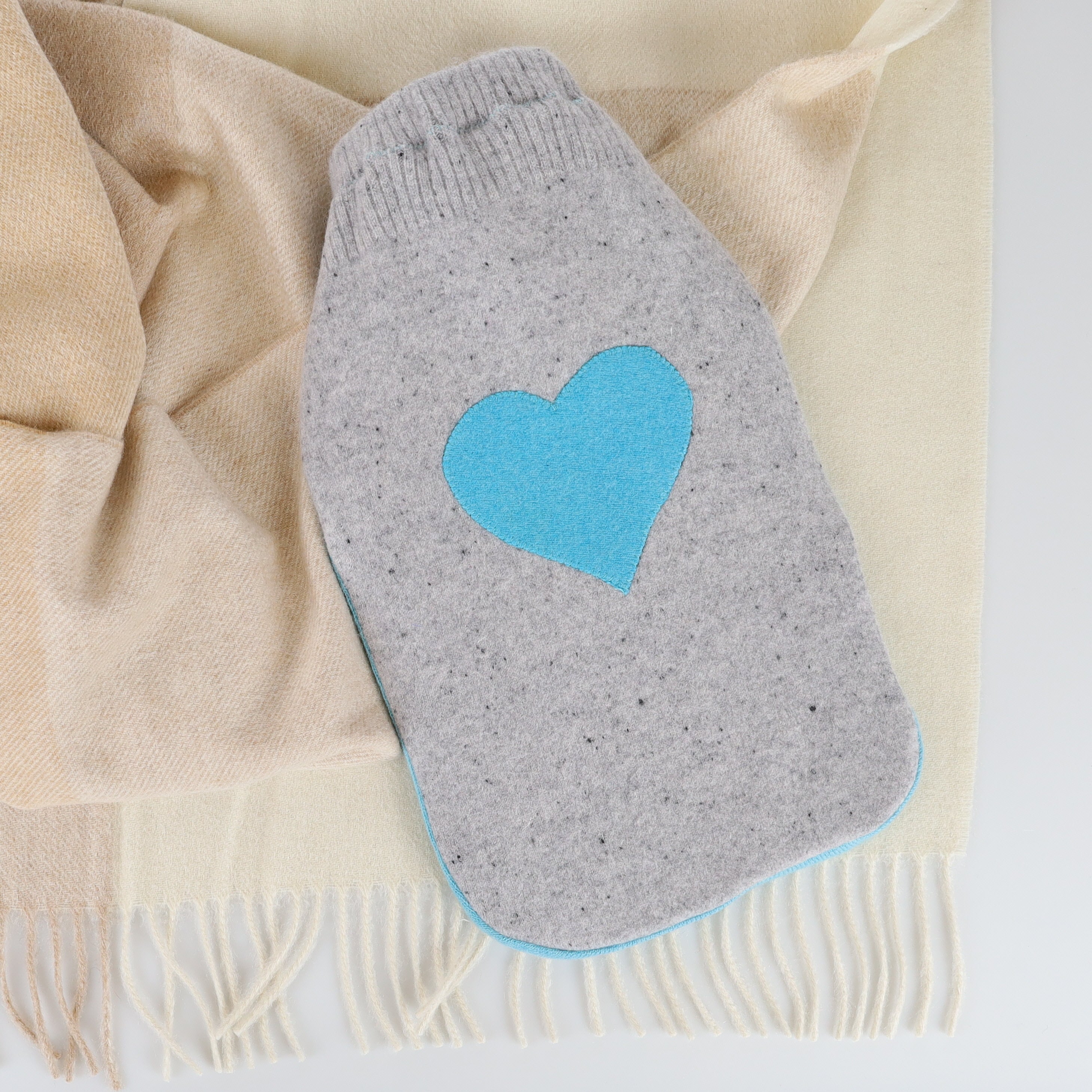 Smoke Grey Fleck Cashmere Large Hot Water Bottle