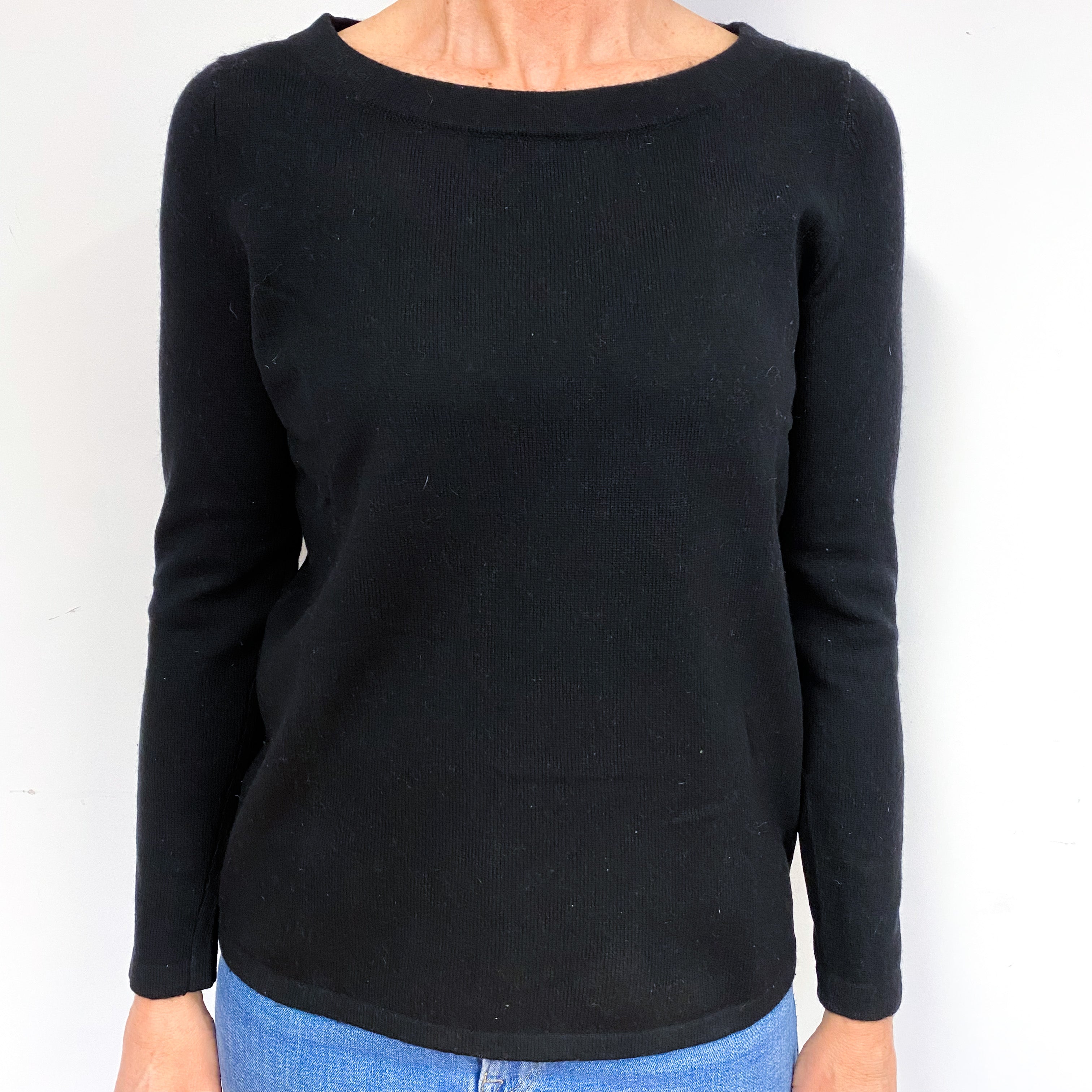 Black Cashmere Crew Neck Jumper Medium