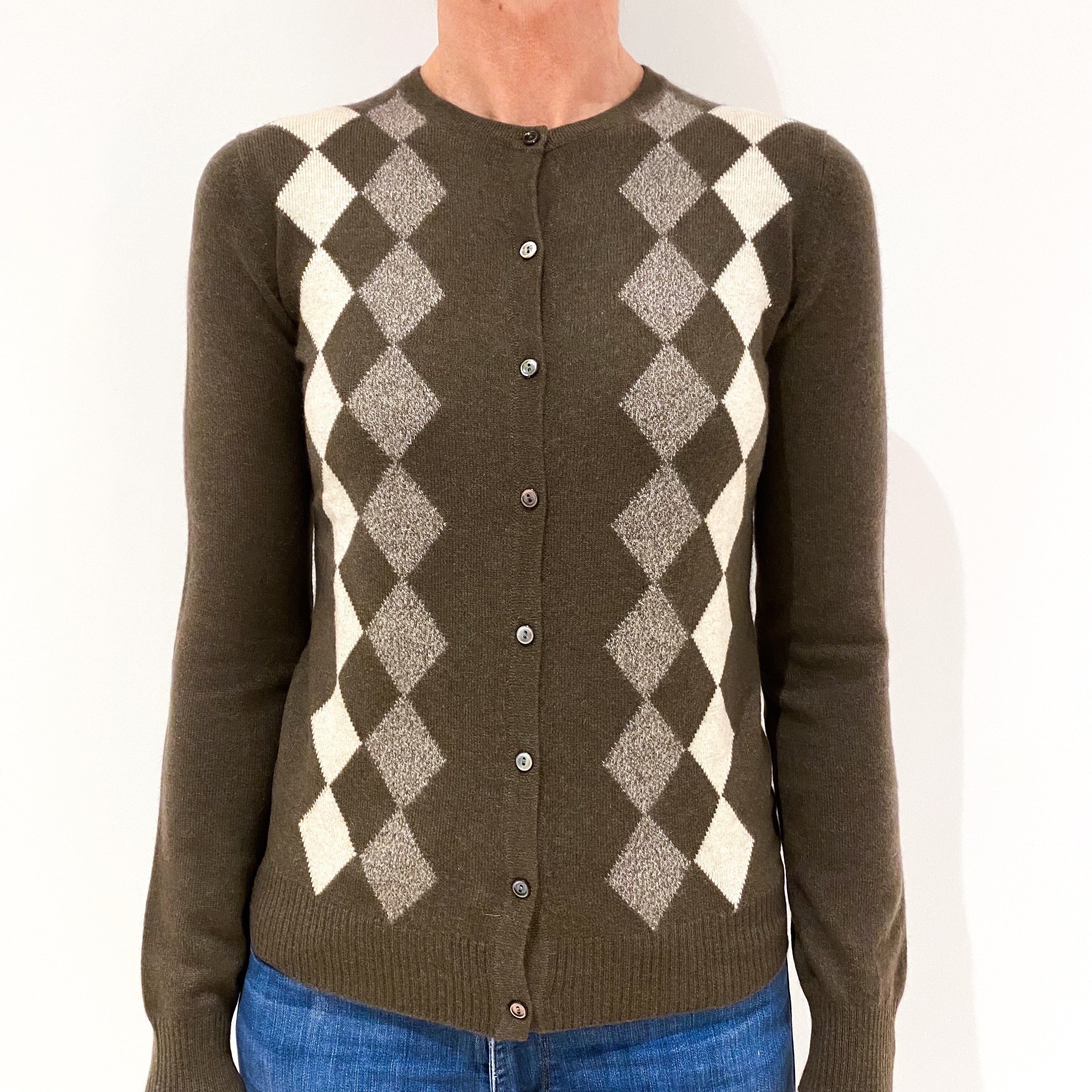 Mauve Brown Cashmere Cardigan Small