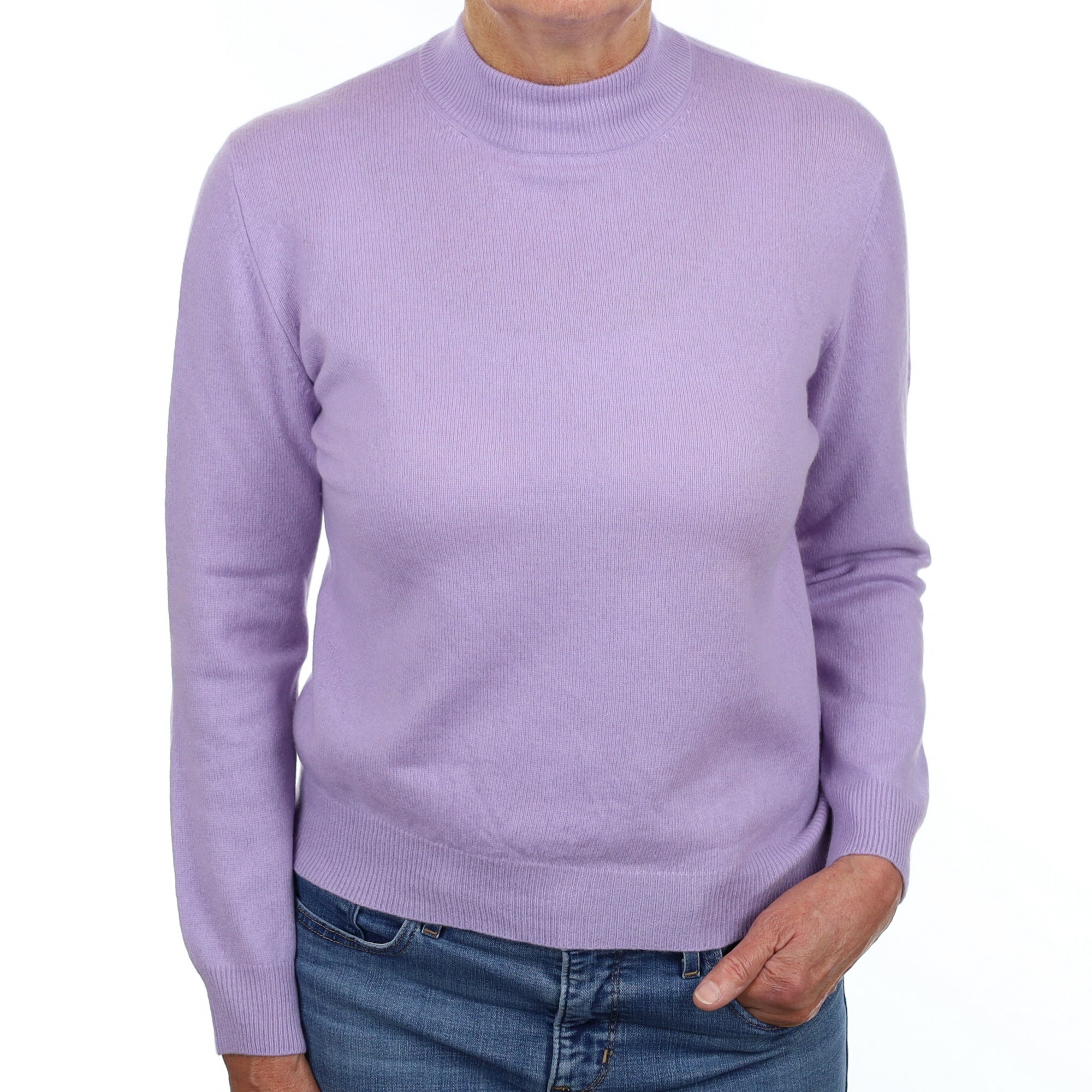 Lavender Purple Cashmere Turtle Neck Jumper