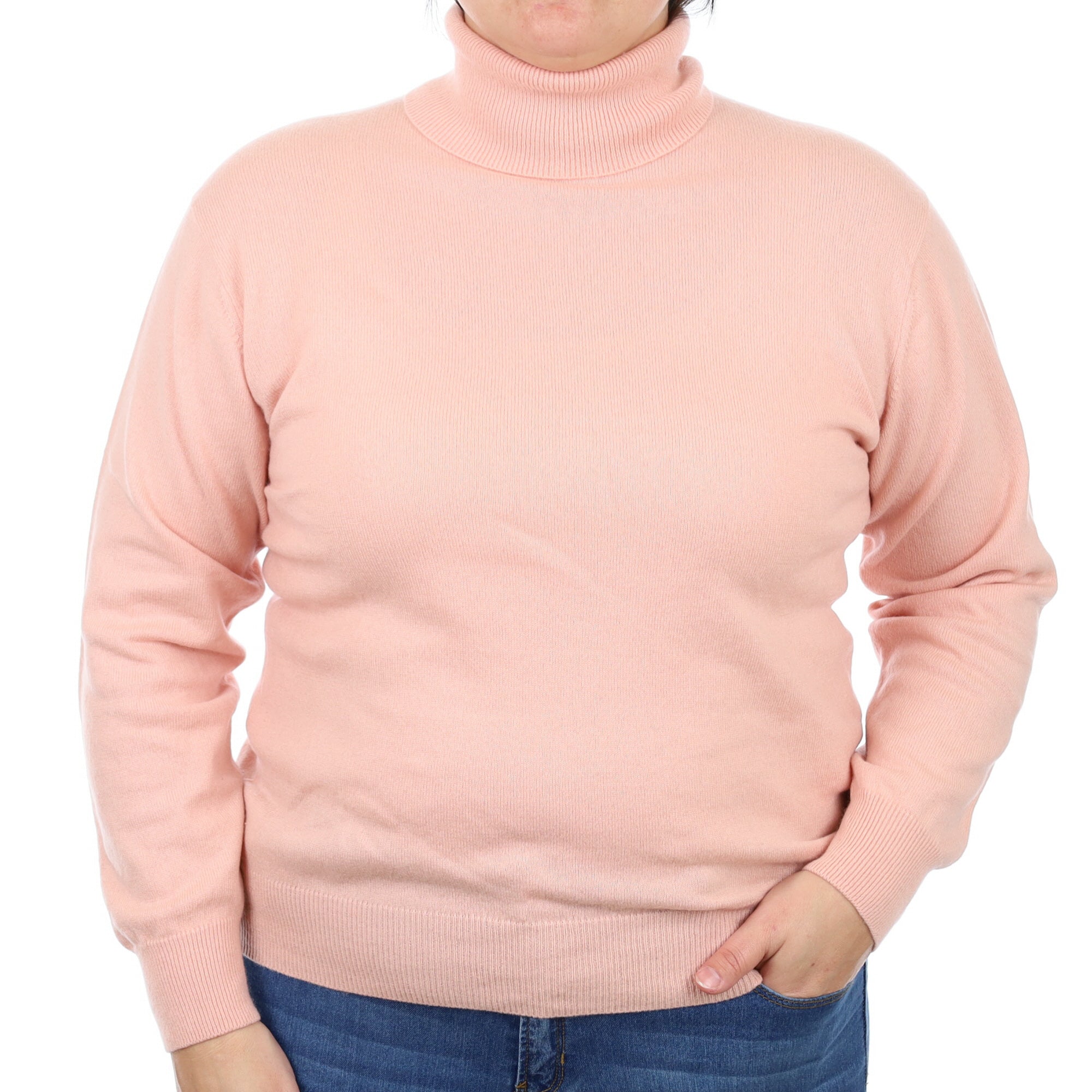 Sugar Mouse Pink Cashmere Polo Neck Jumper Large