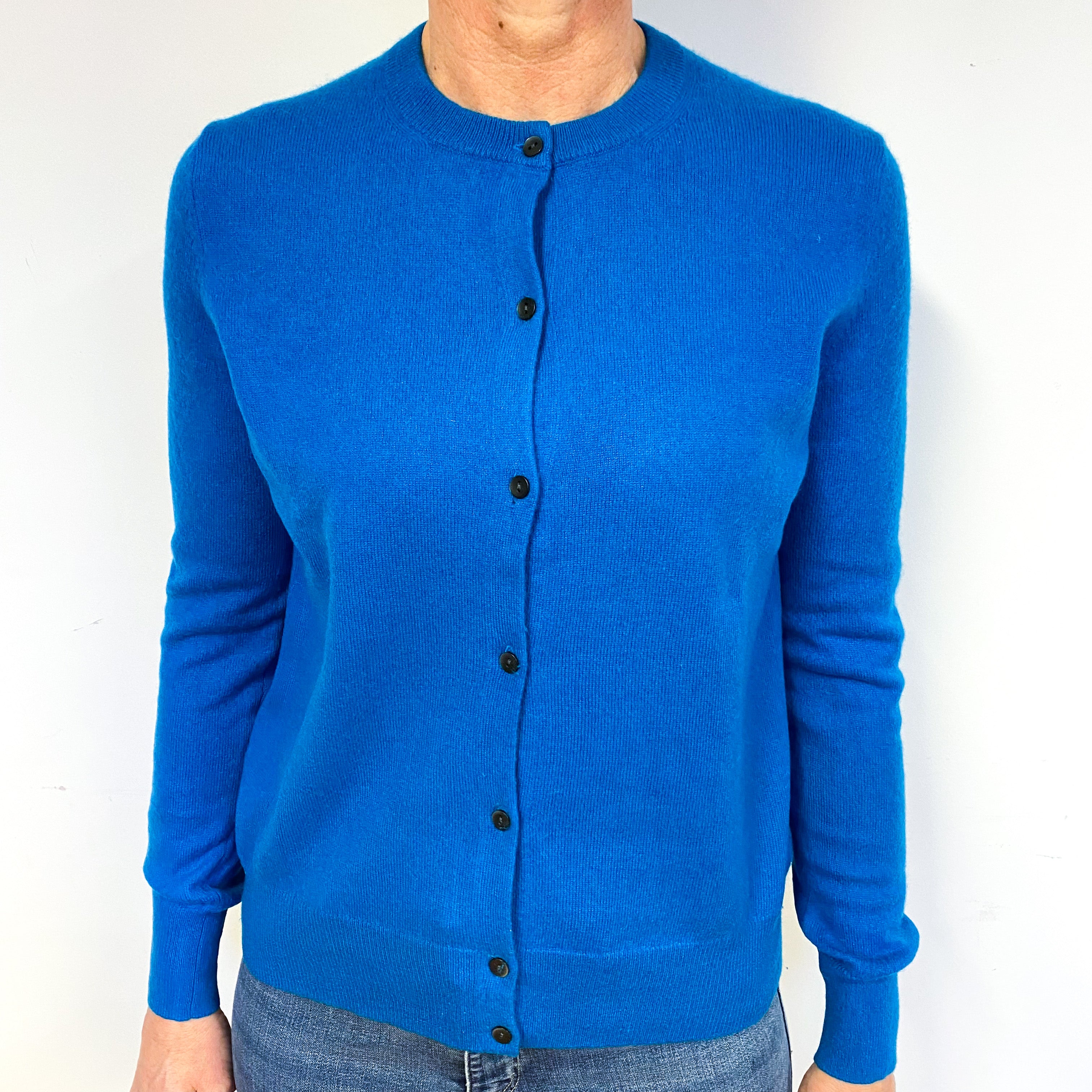 Petrol Blue Cashmere Cardigan Medium