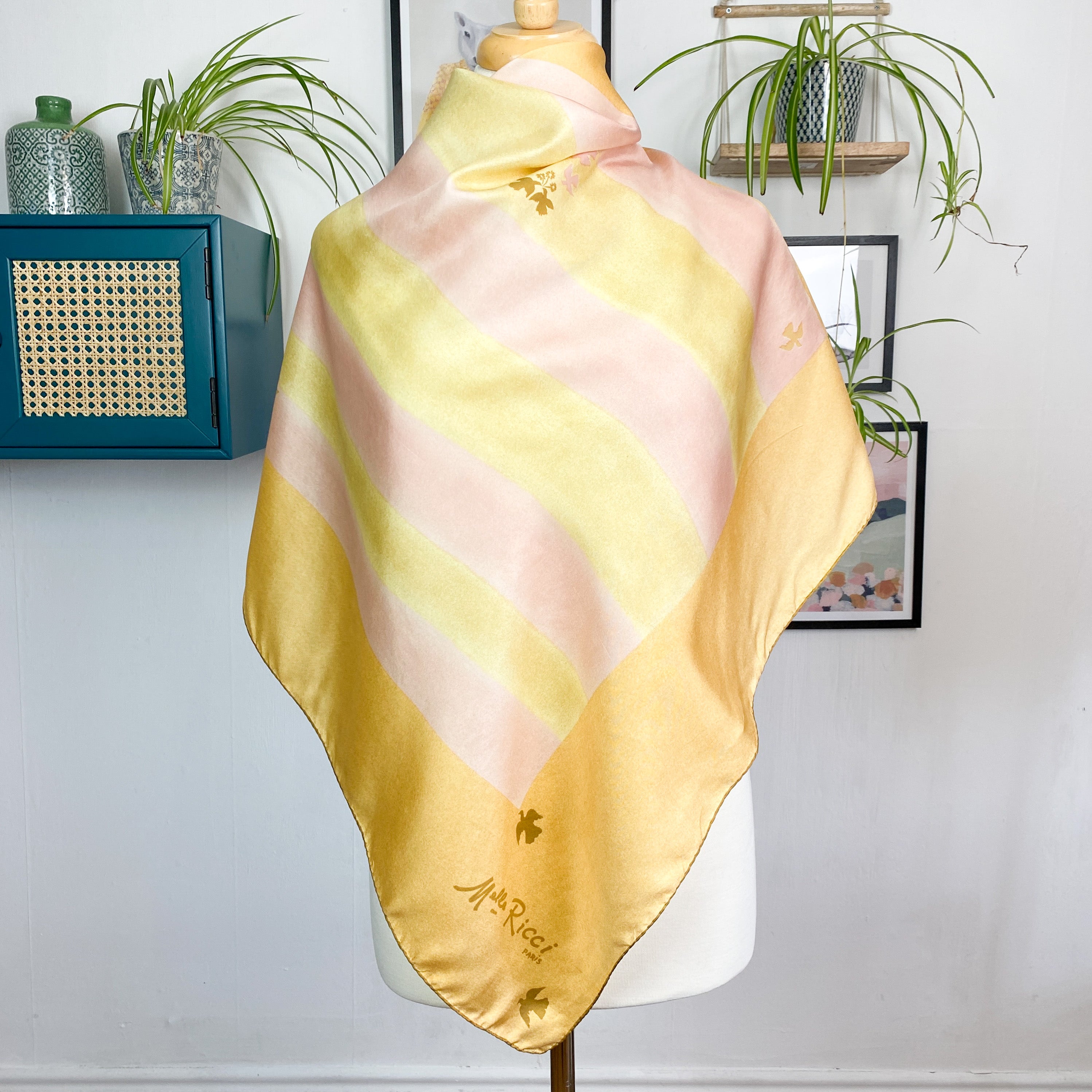 Nina Ricci Designer Vintage Silk Scarf