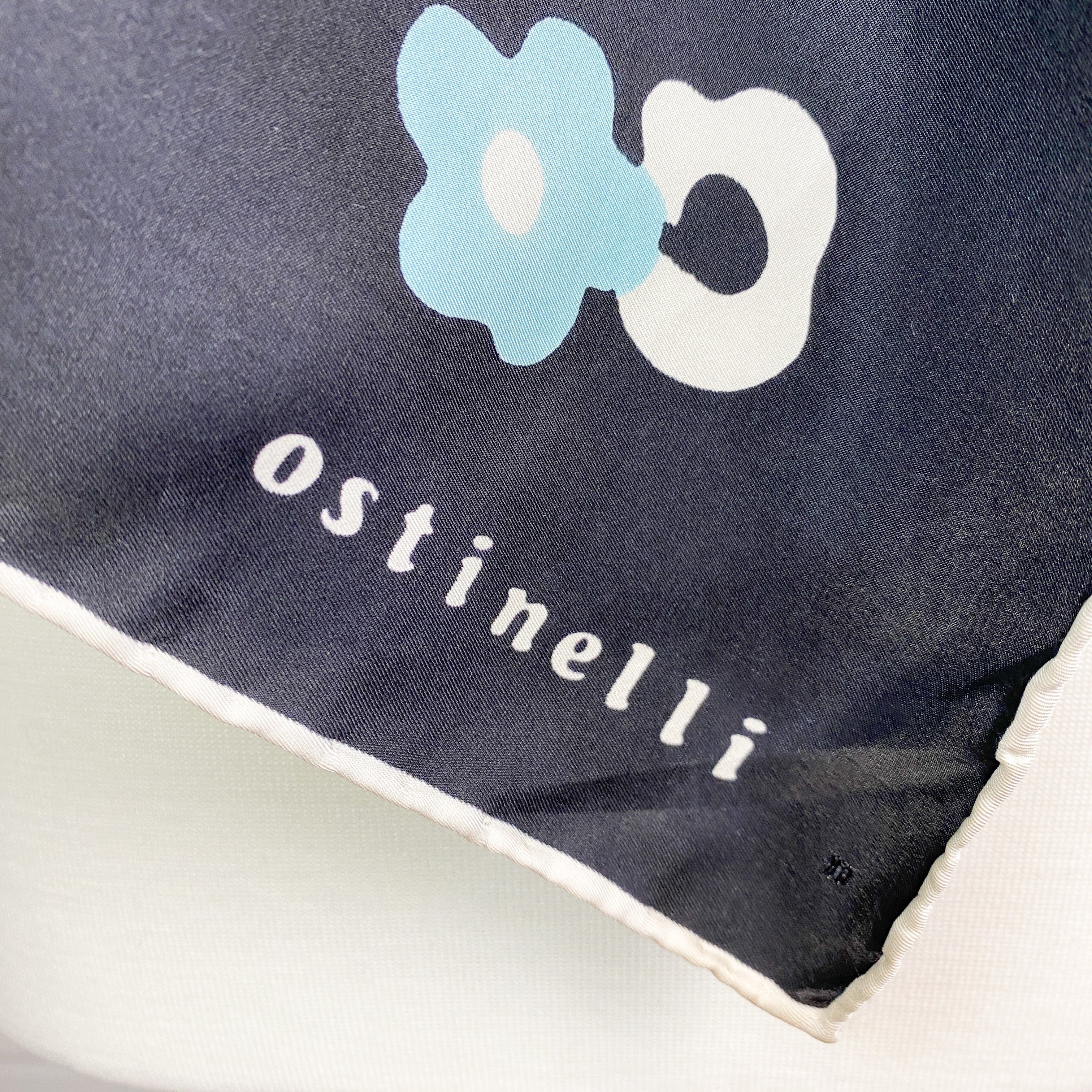 1970s Ostinelli Italian Floral Vintage Silk Scarf