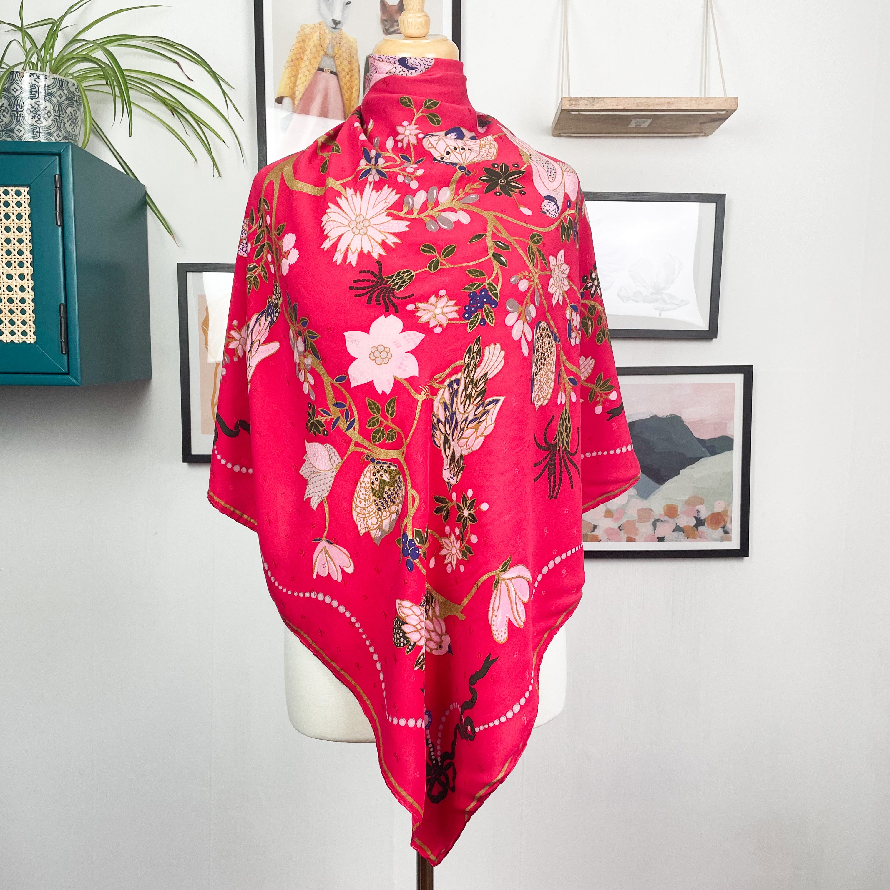 Nina Ricci Floral Vintage Silk Scarf