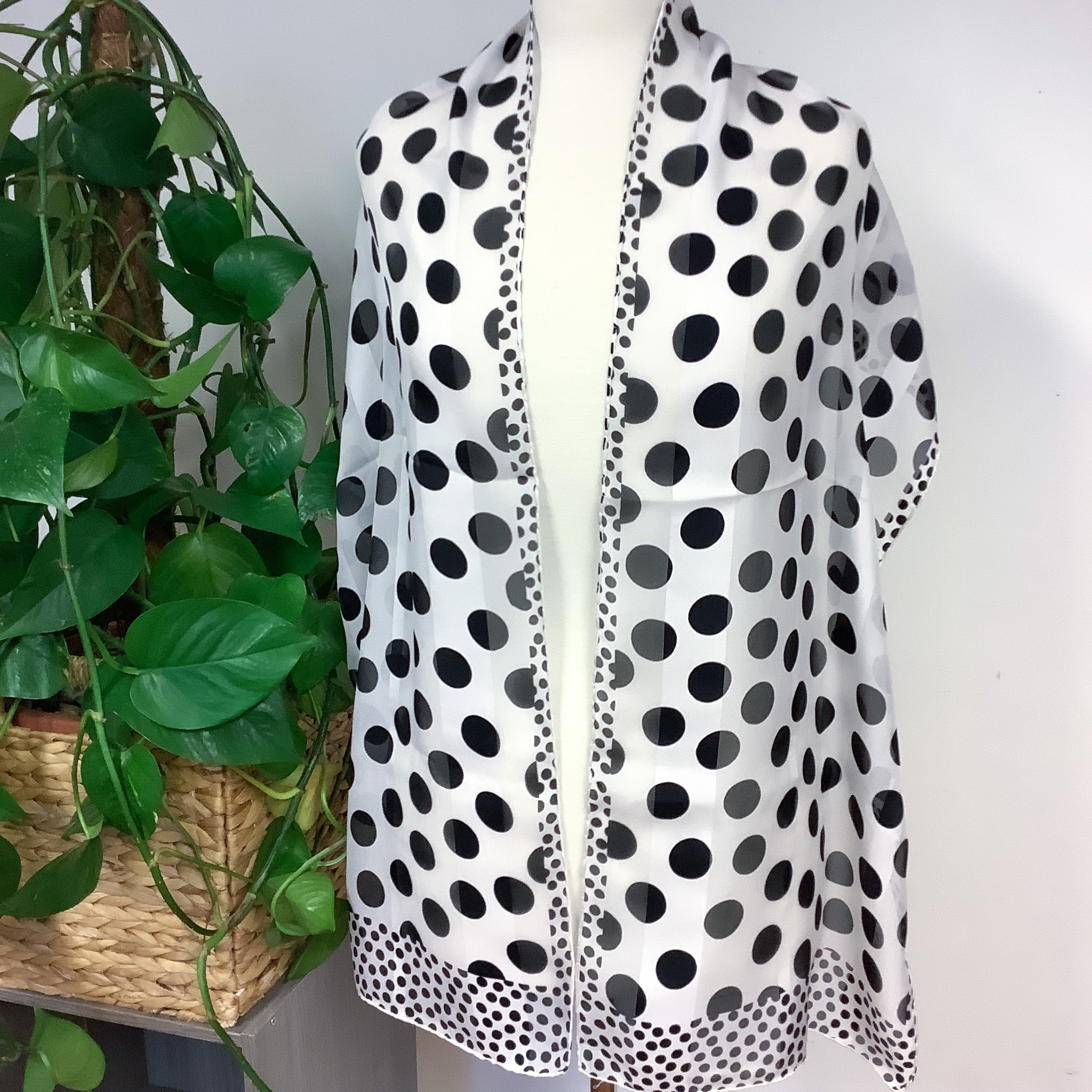 Jaeger Spotty Long Silk Scarf