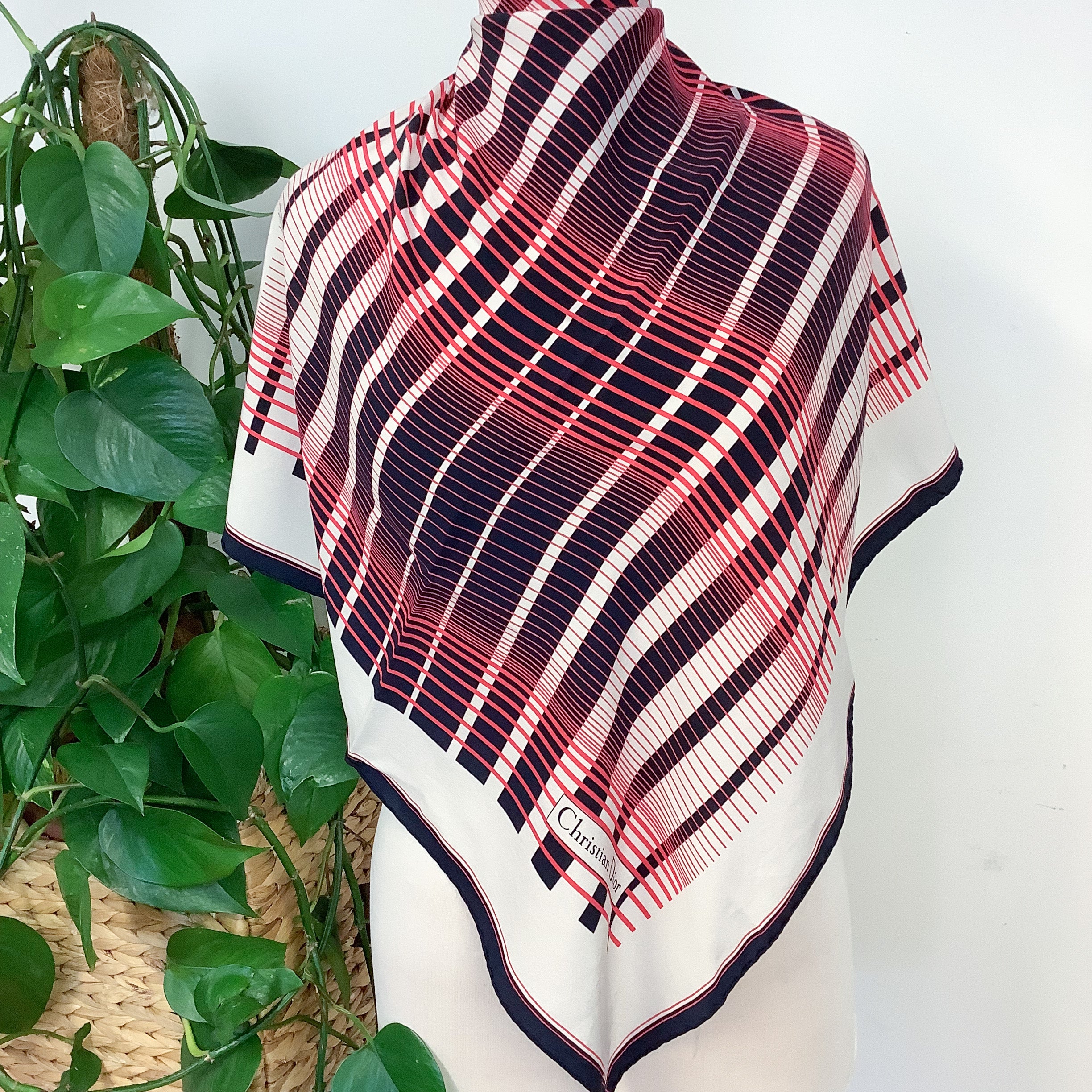 1970s Christian Dior Vintage Silk Scarf