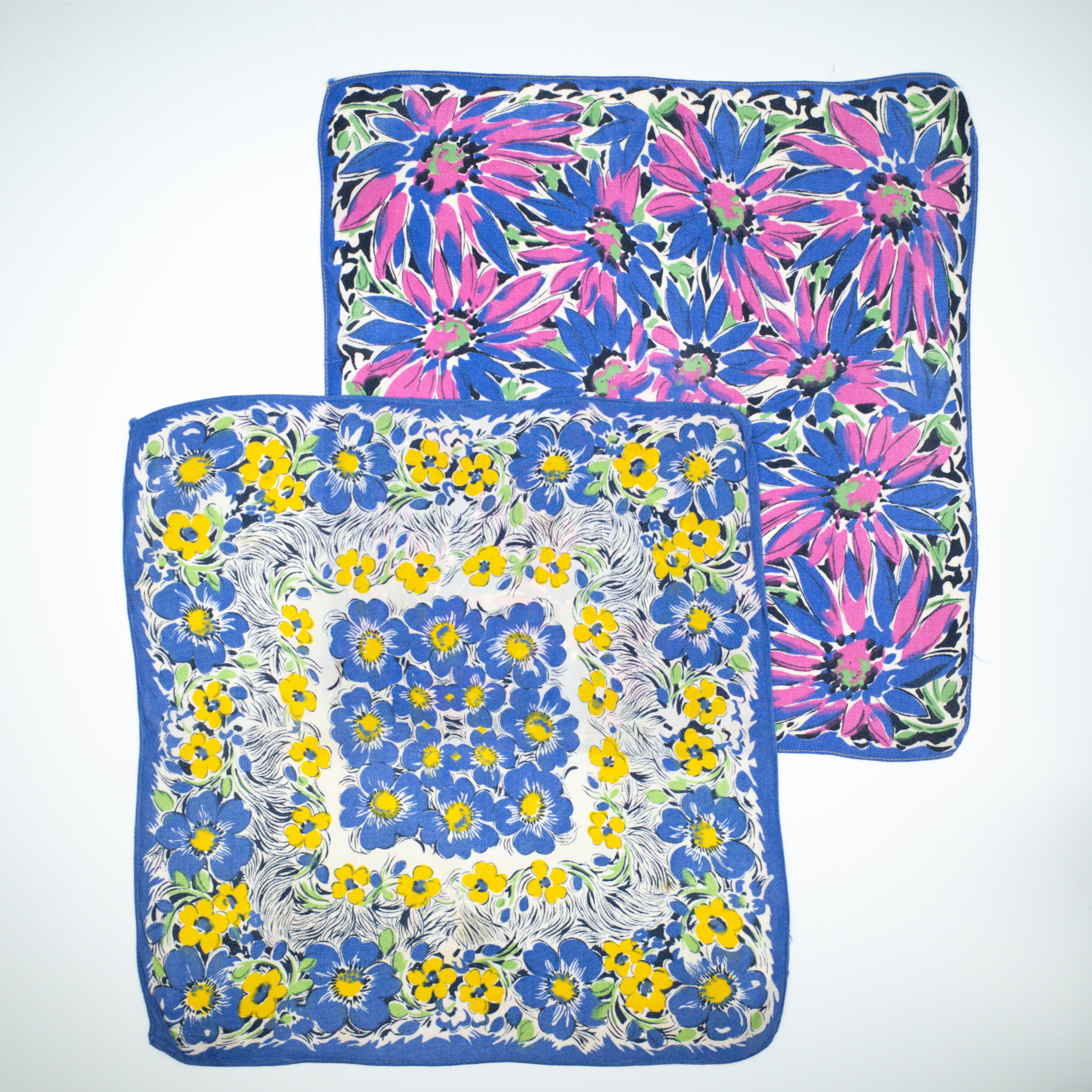 Pair of Small Vintage Silky Hankies