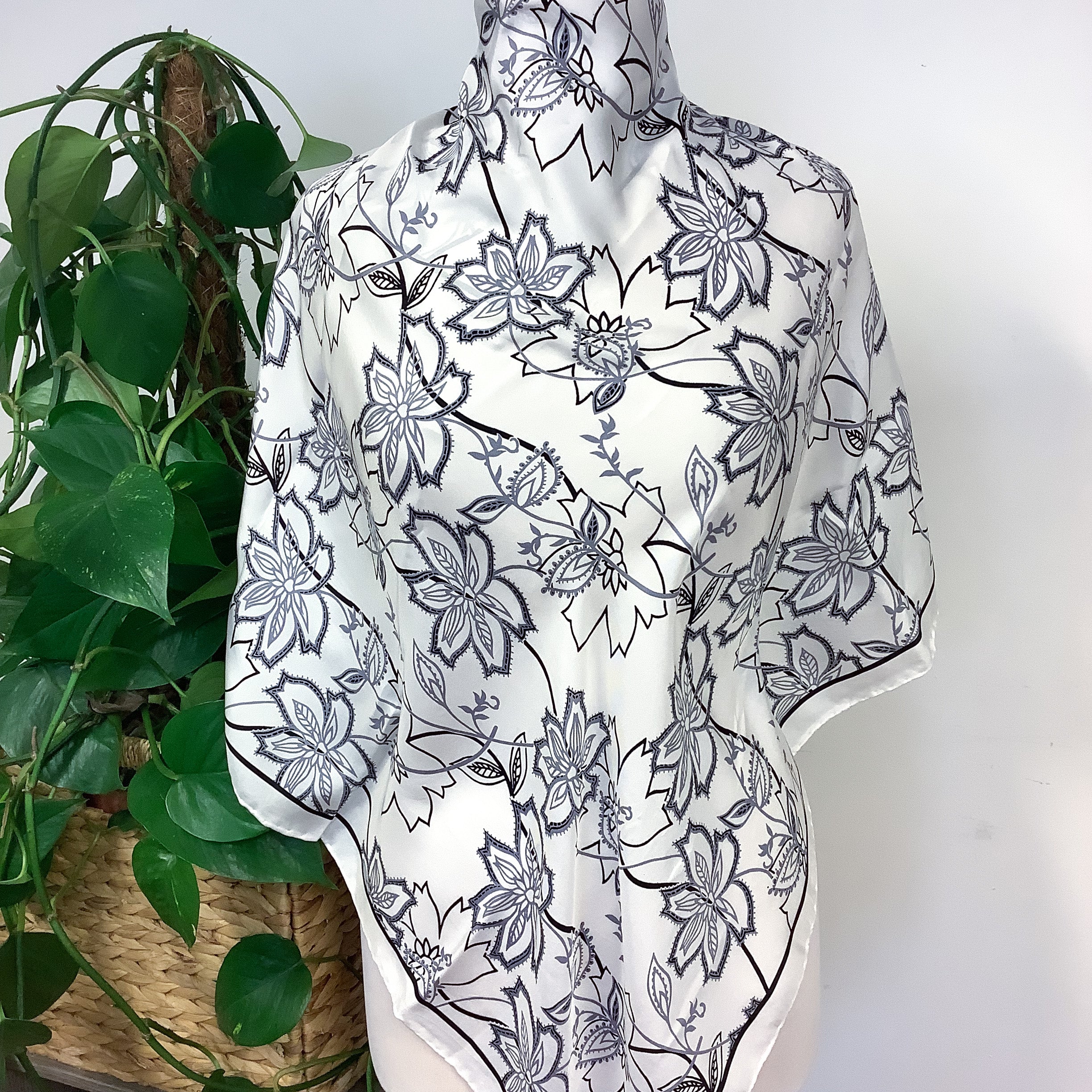 Beckford Floral Design Vintage Silk Scarf