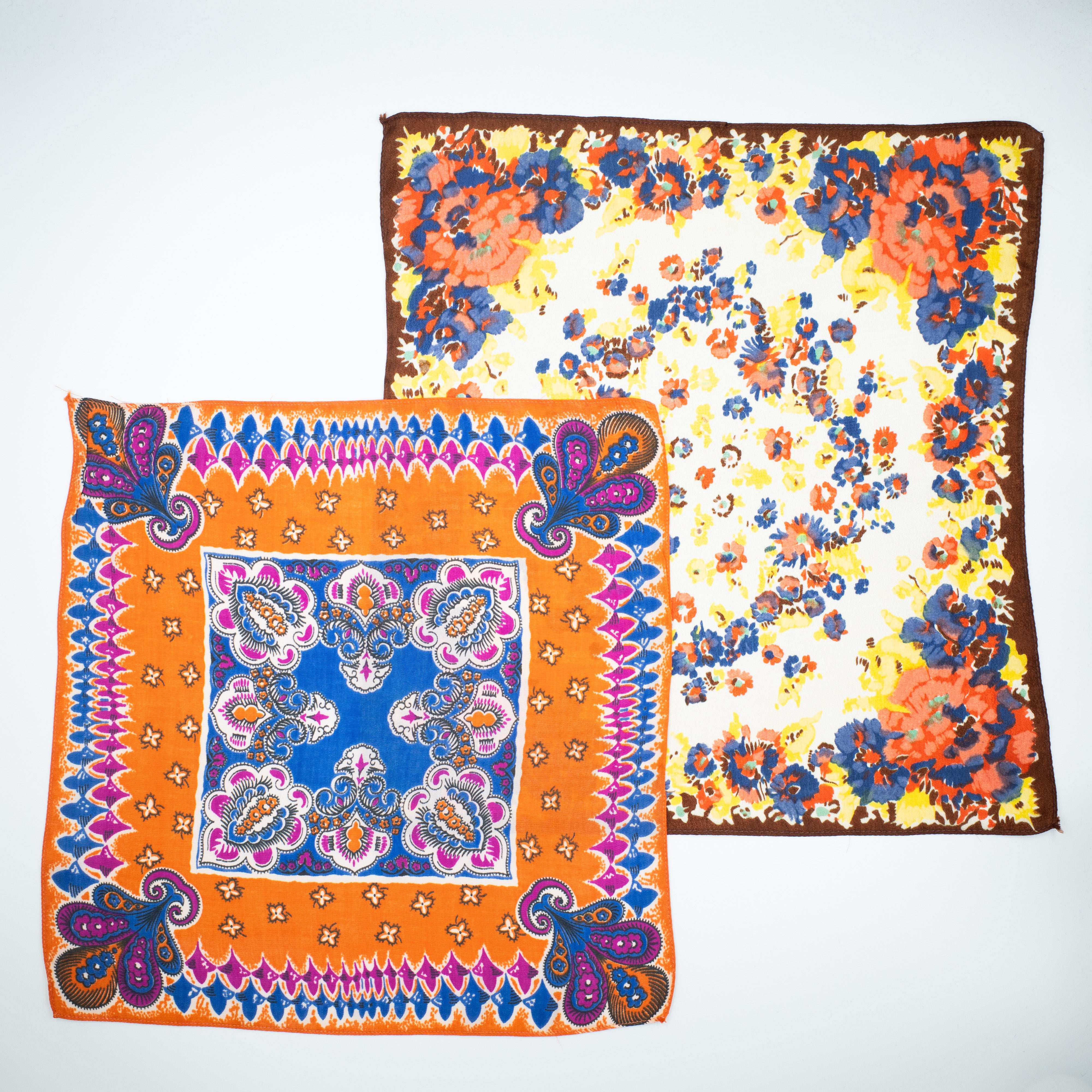 Pair of Small Vintage Silky Hankies