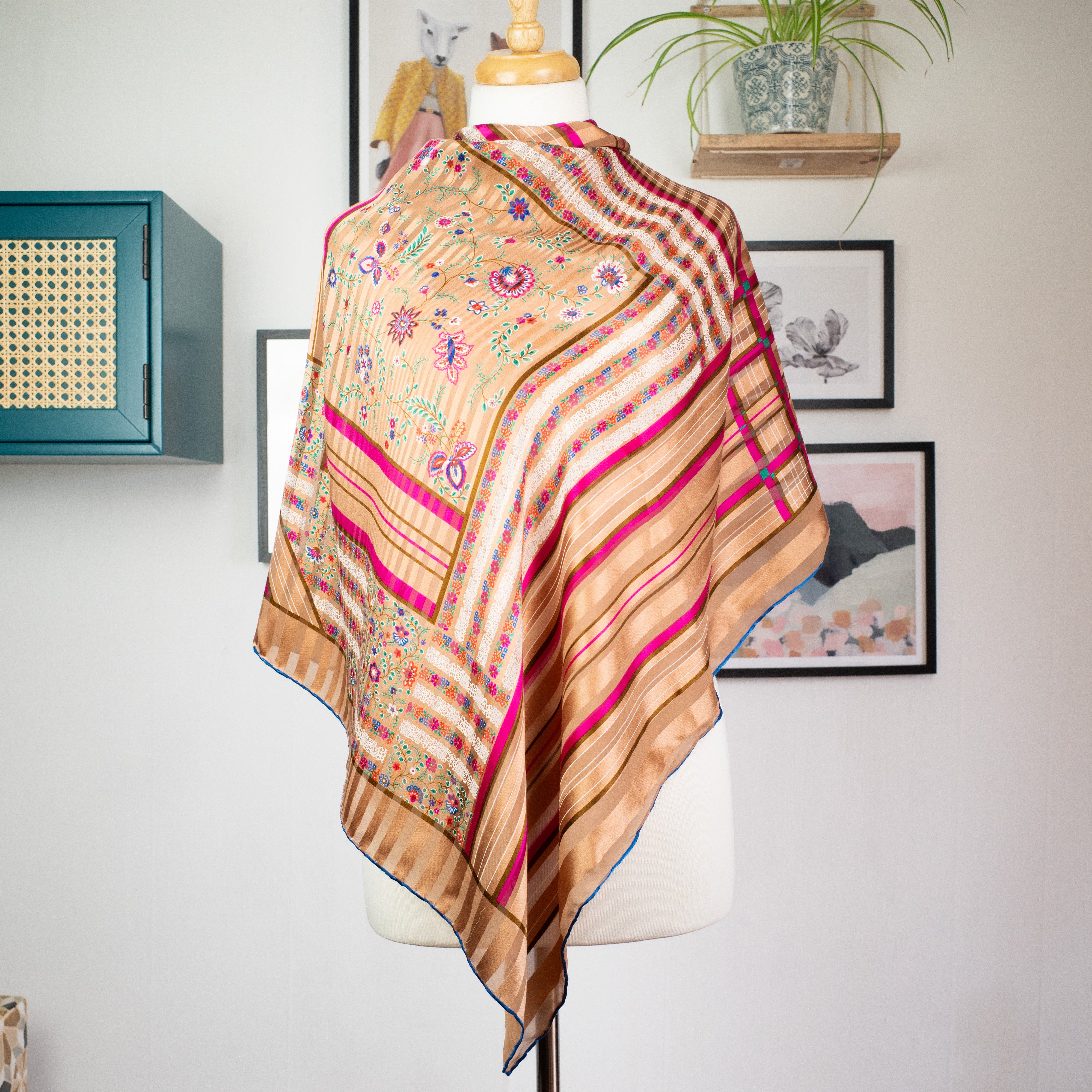 Satin Ostinelli Italian Vintage Silk Scarf
