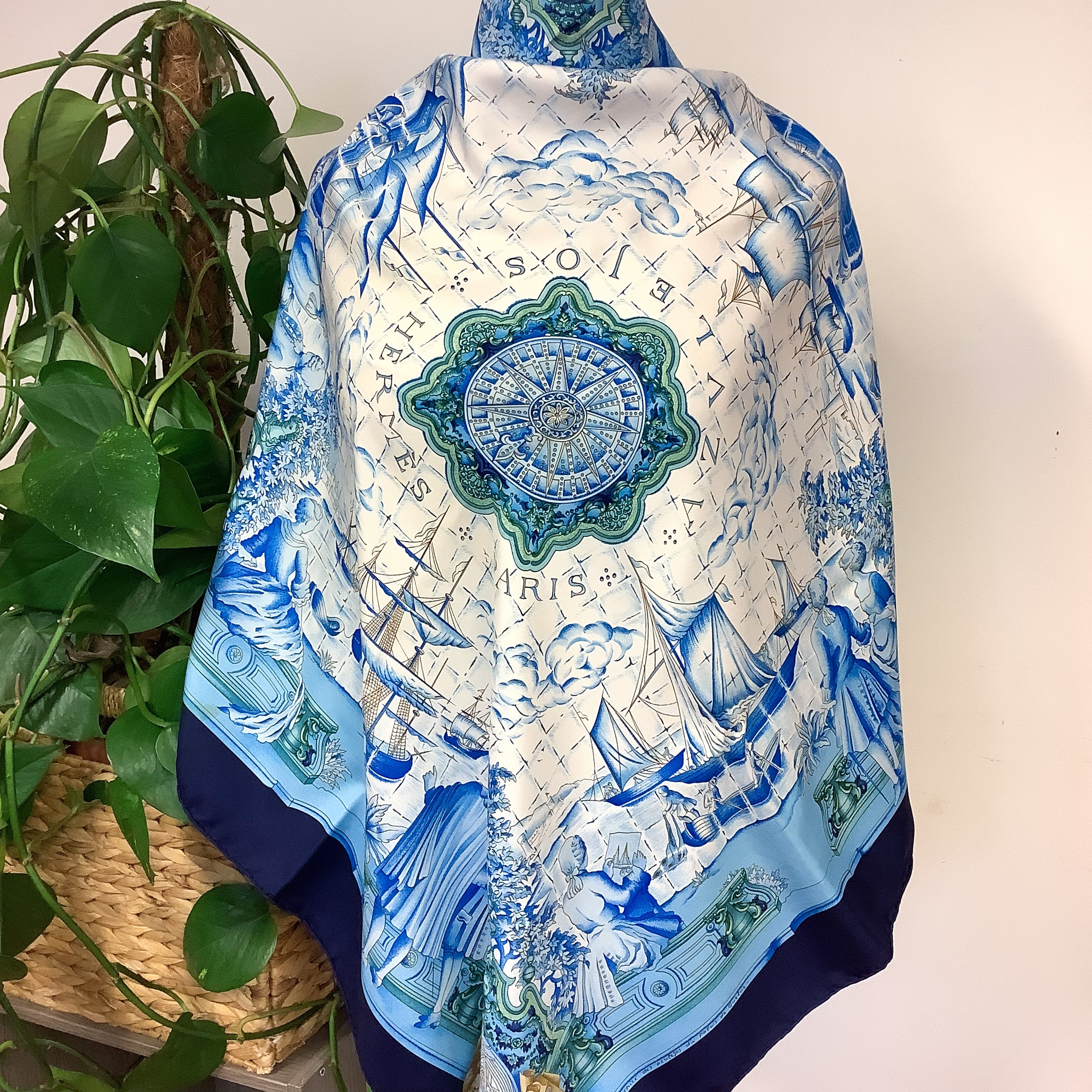 Boxed Hermes Azvlejos 1992 Designer Silk Scarf