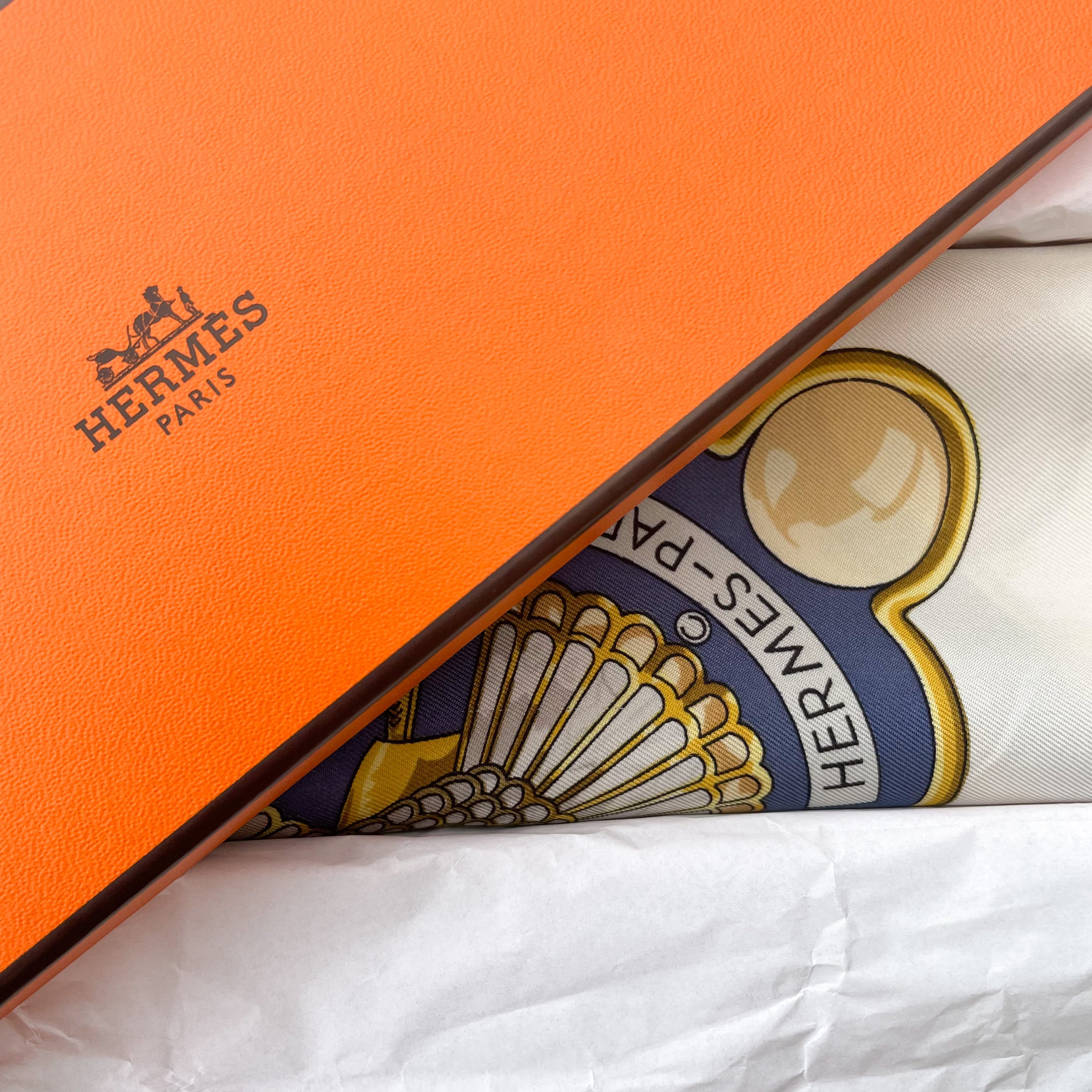 Boxed Hermes Egypt’s 1970 Vintage Silk Scarf