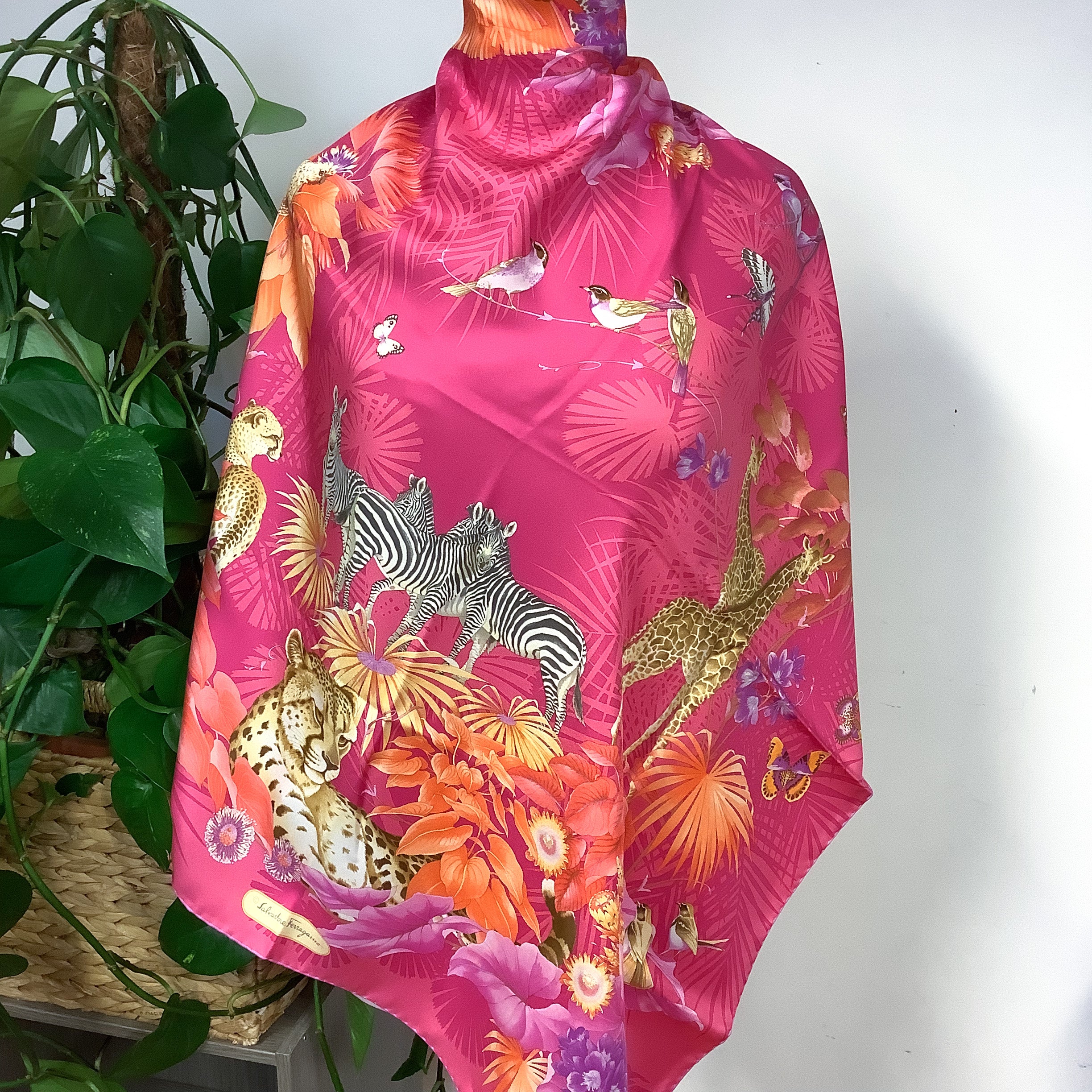 Salvatore Ferragamo Floral Designer Silk Scarf