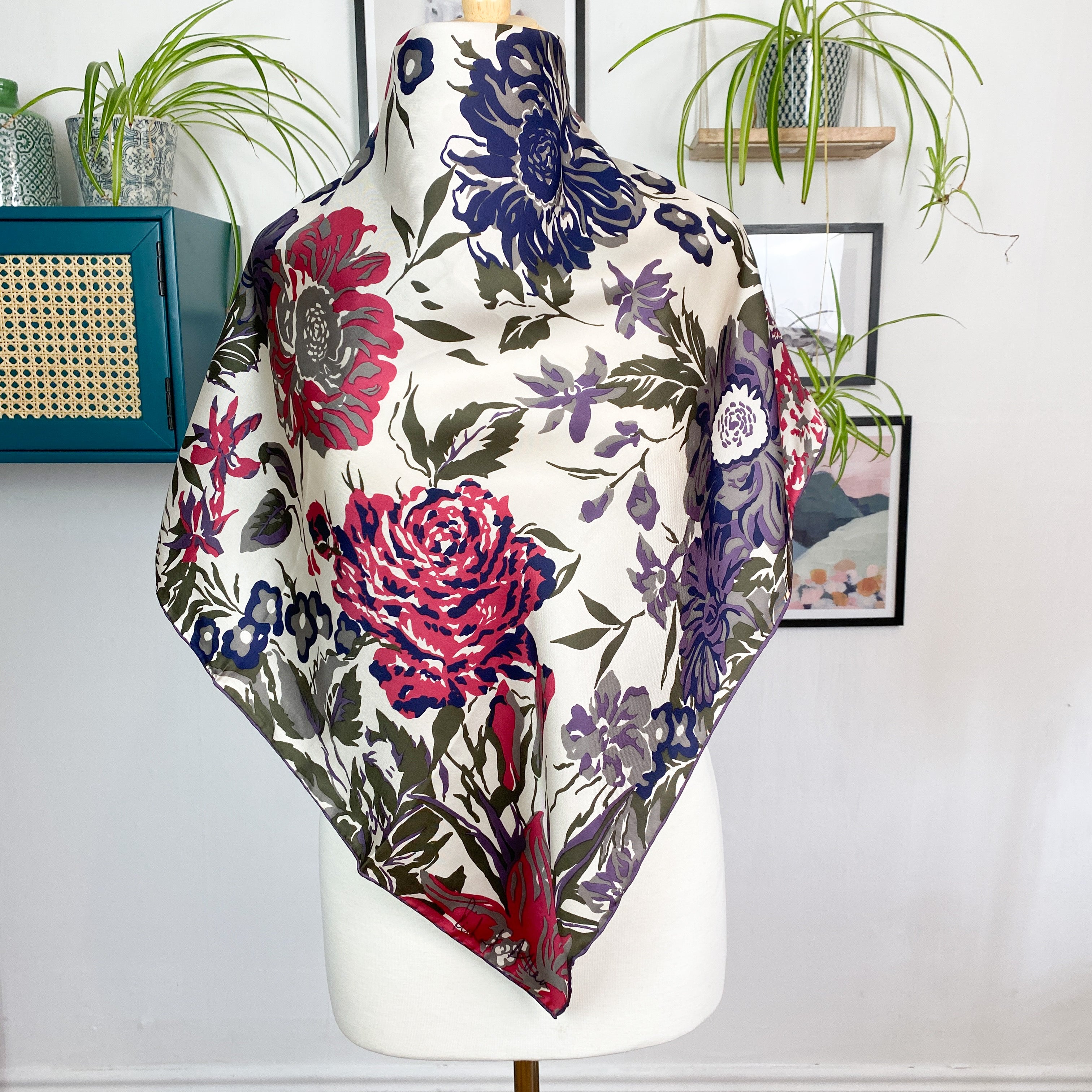 Richard Allan Floral Vintage Silk Scarf