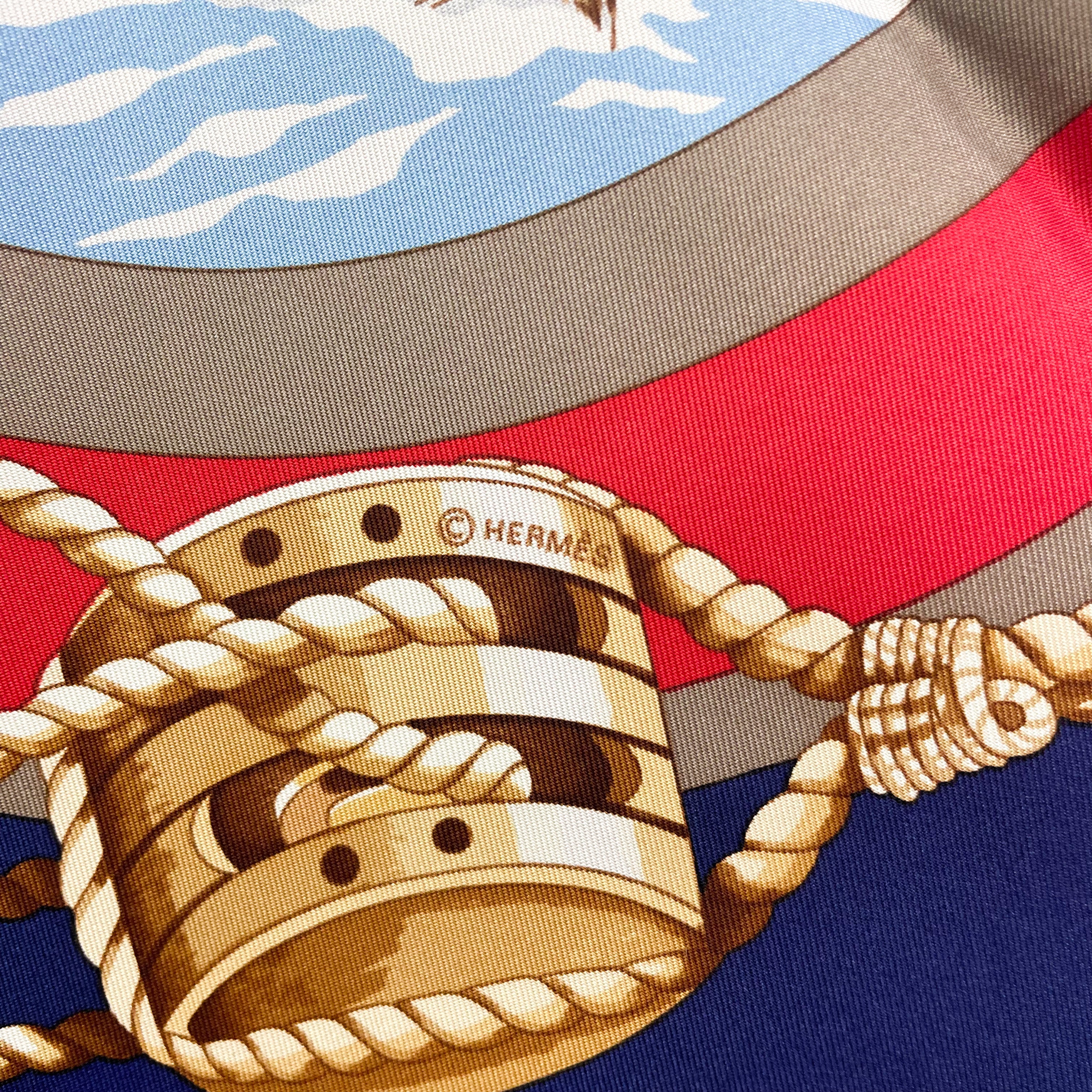 Unworn Boxed Hermes Belles Amures 2002 Vintage Silk Scarf