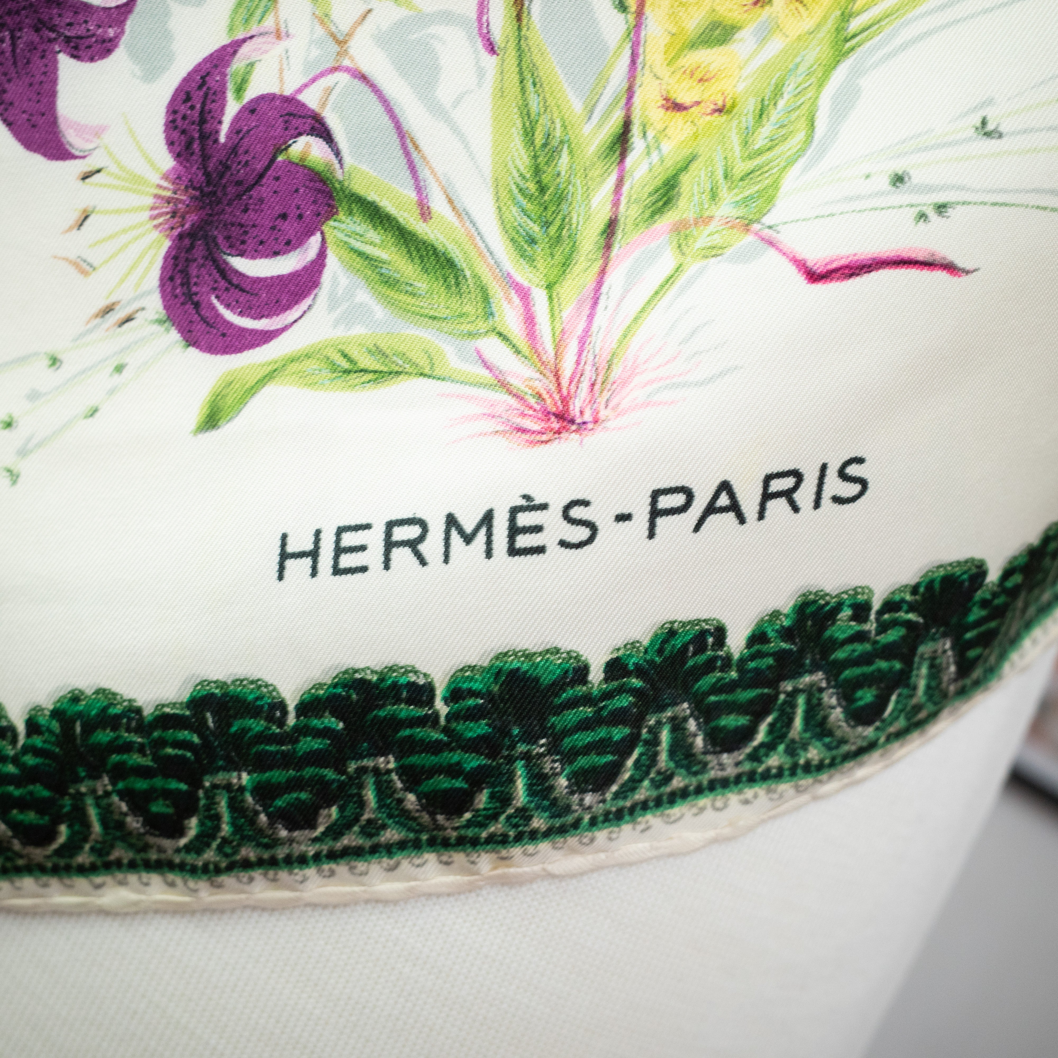 Hermes Fleurs et Gallons 1961 Designer Silk Scarf