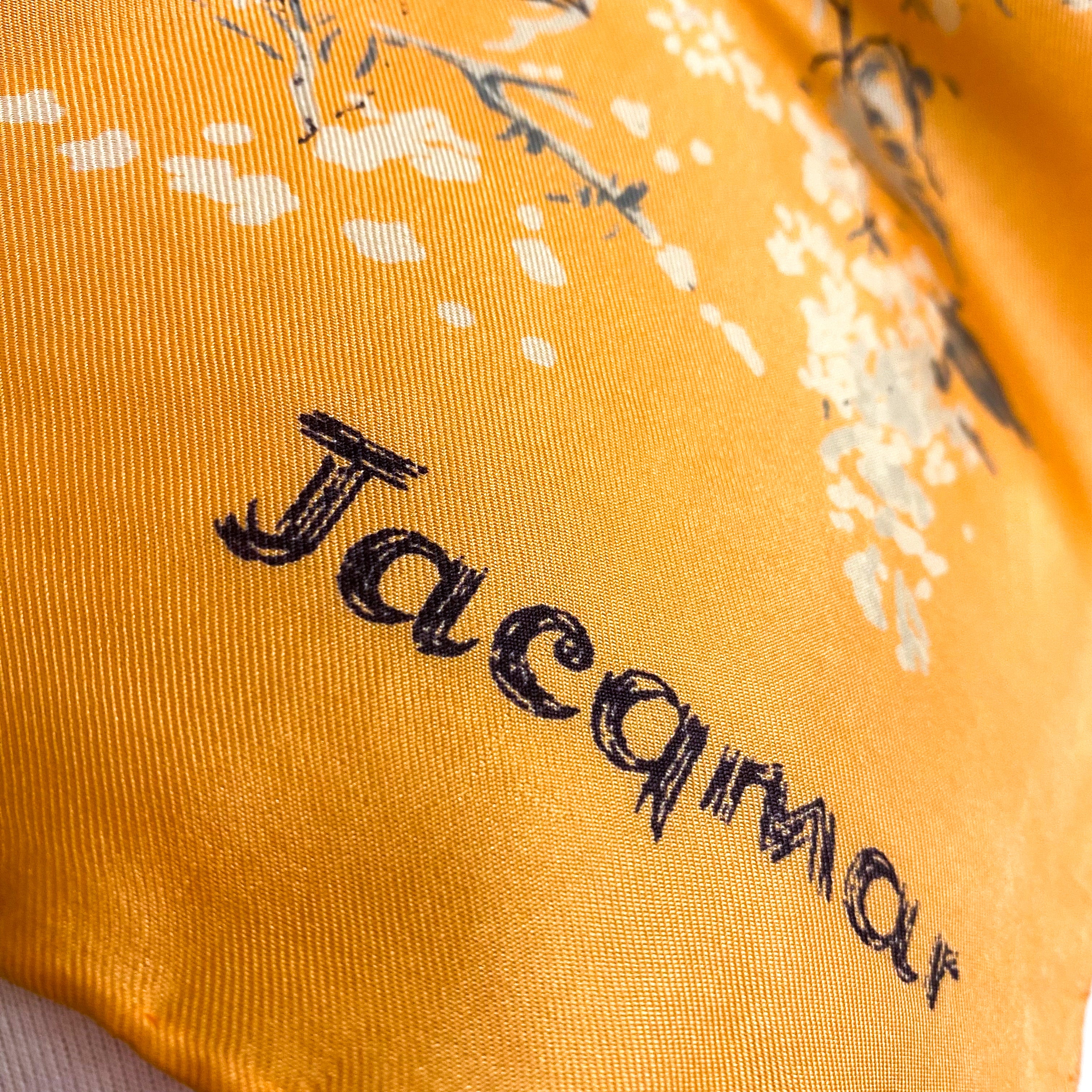 1960s Apricot Floral Jacqmar Vintage Silk Scarf