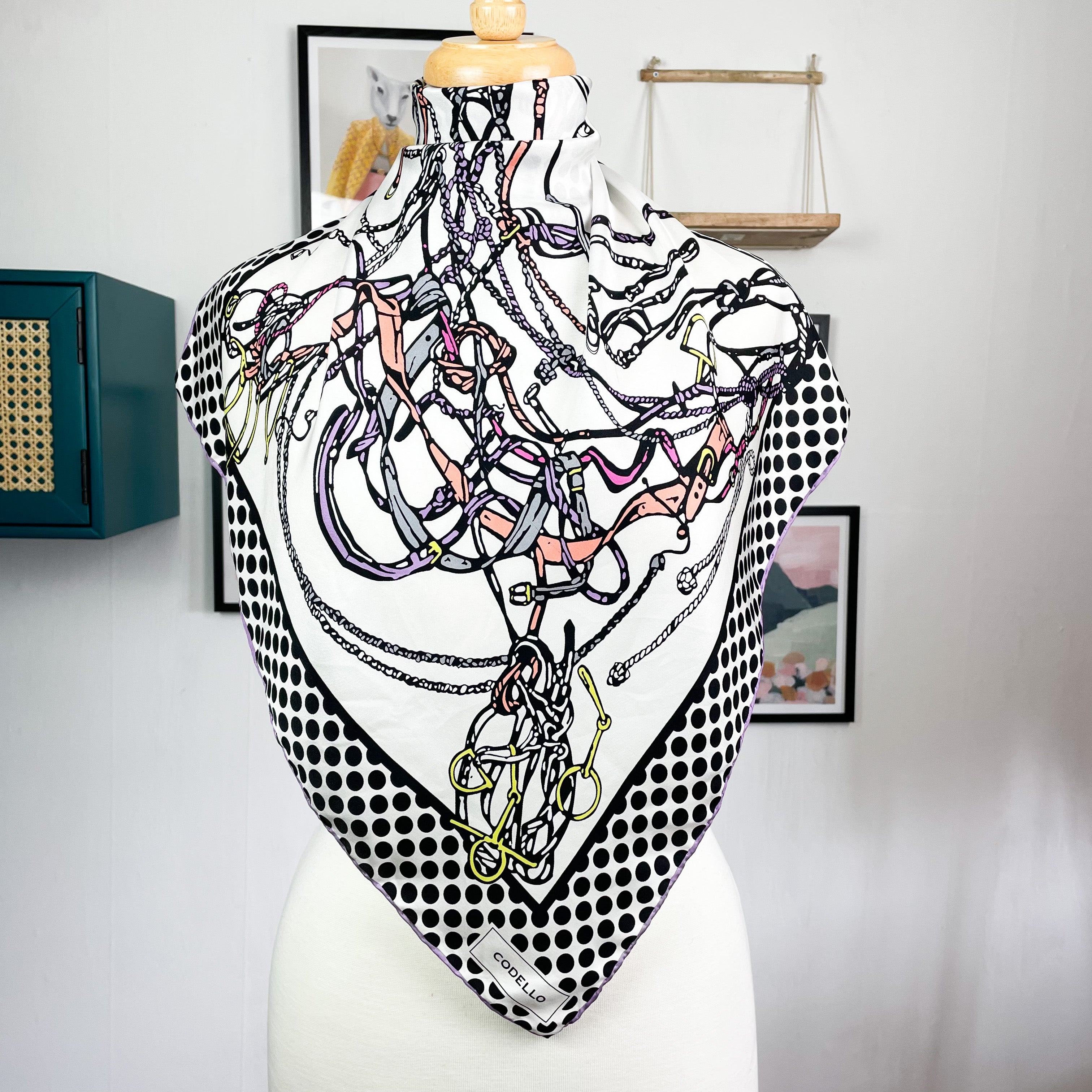 Codello Small Italian Vintage Silk Scarf