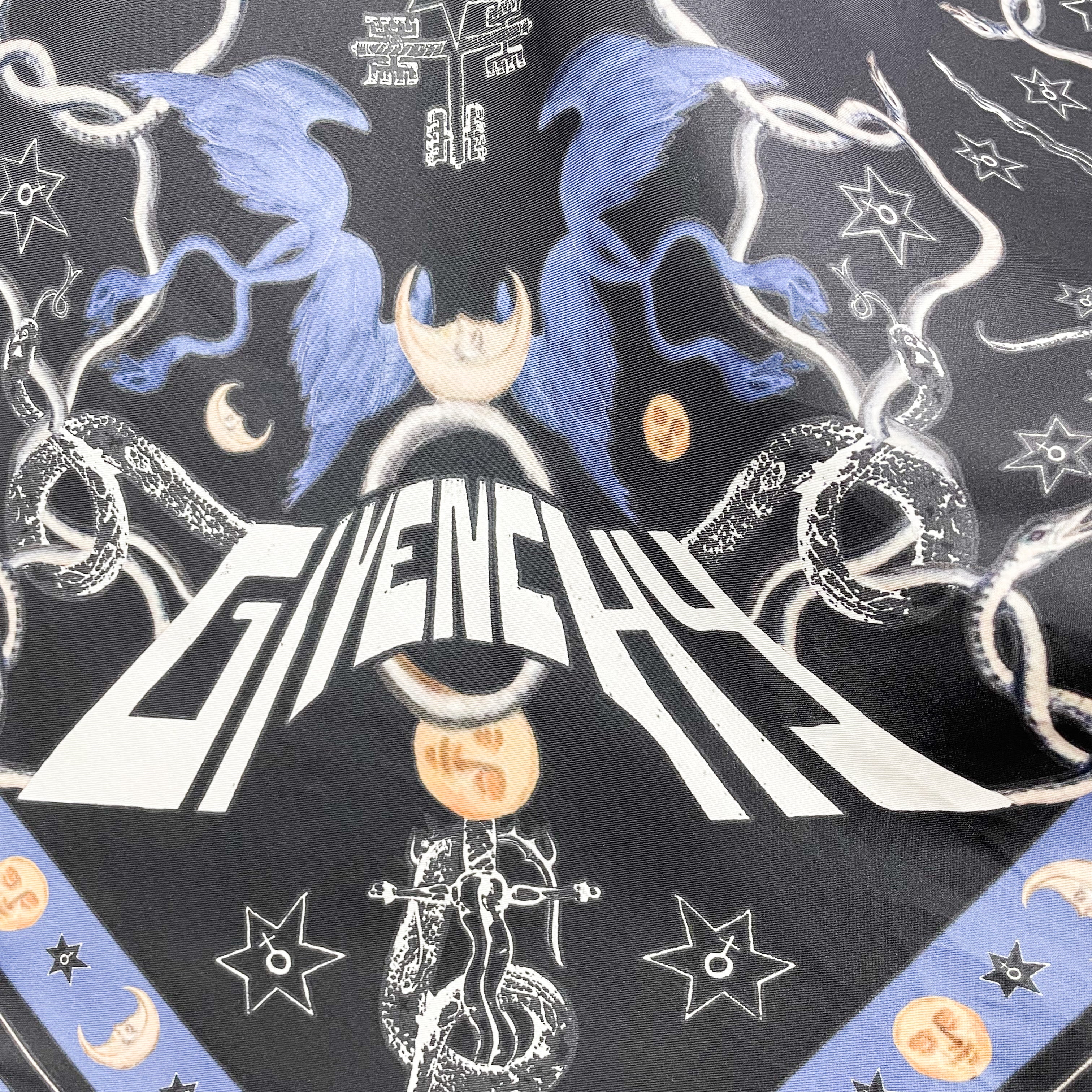 Givenchy Designer Gothic Vintage Silk Scarf