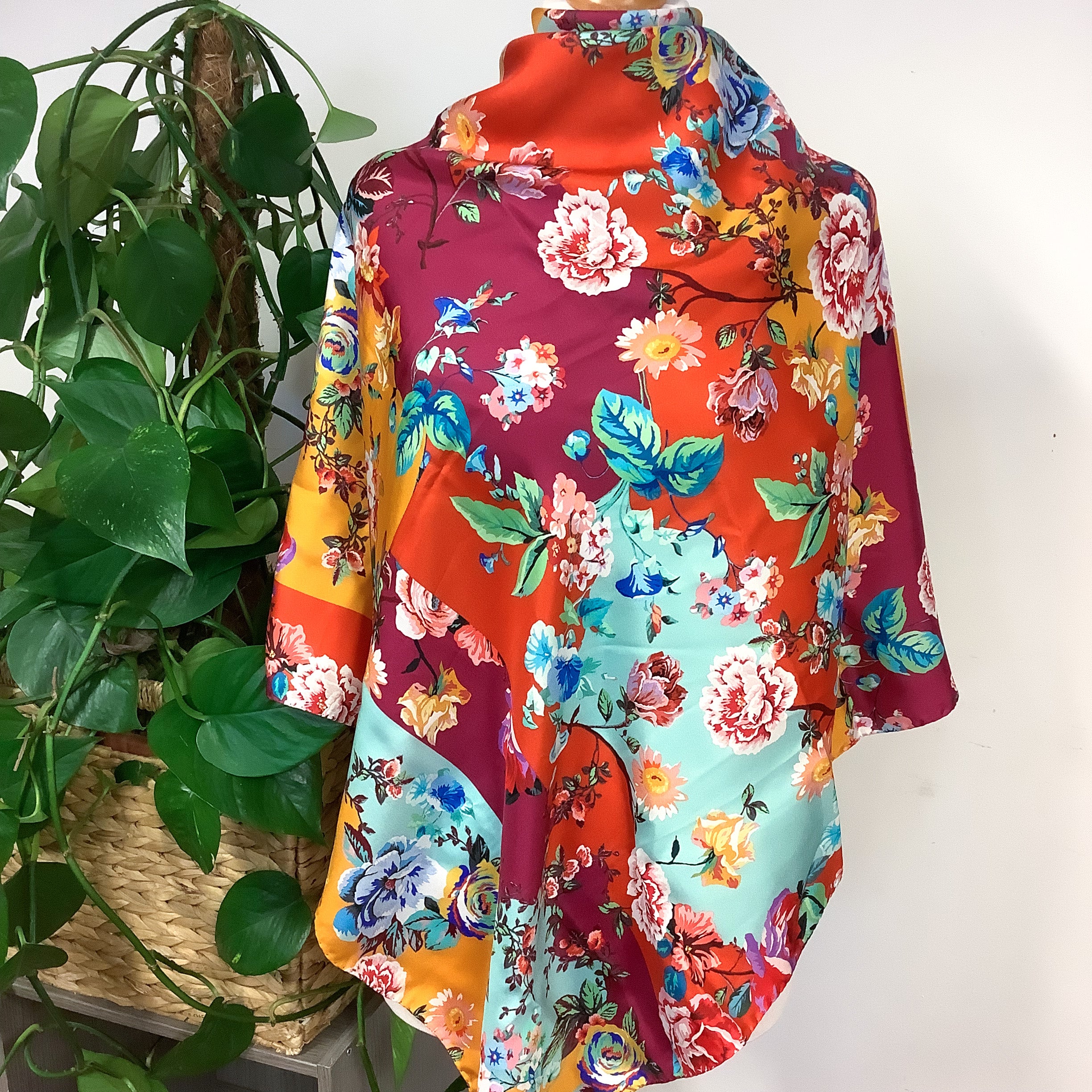 Brand New Clelia and Romy Floral Silk Scarf