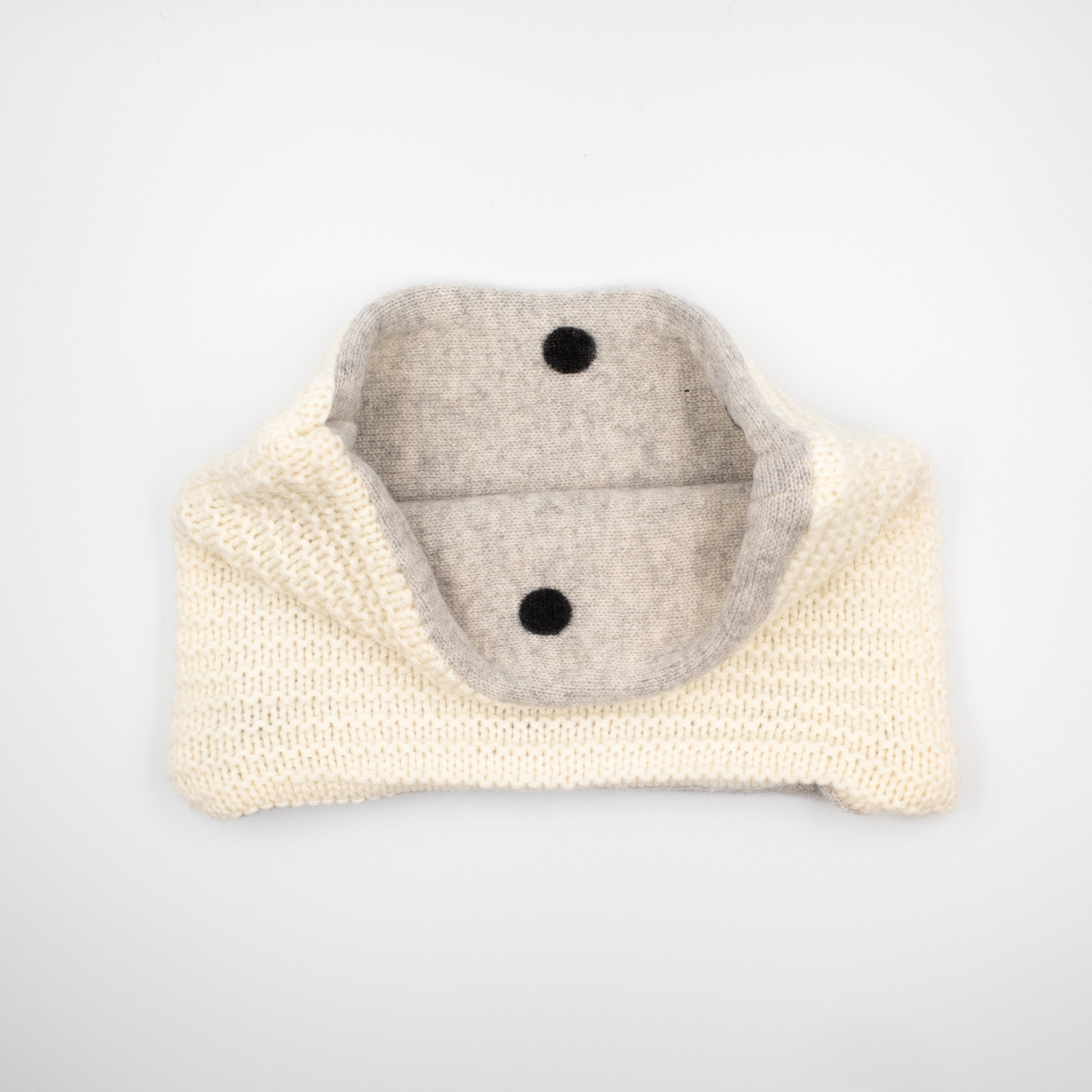 Spotted Grey and Textured Cream Neck Warmer