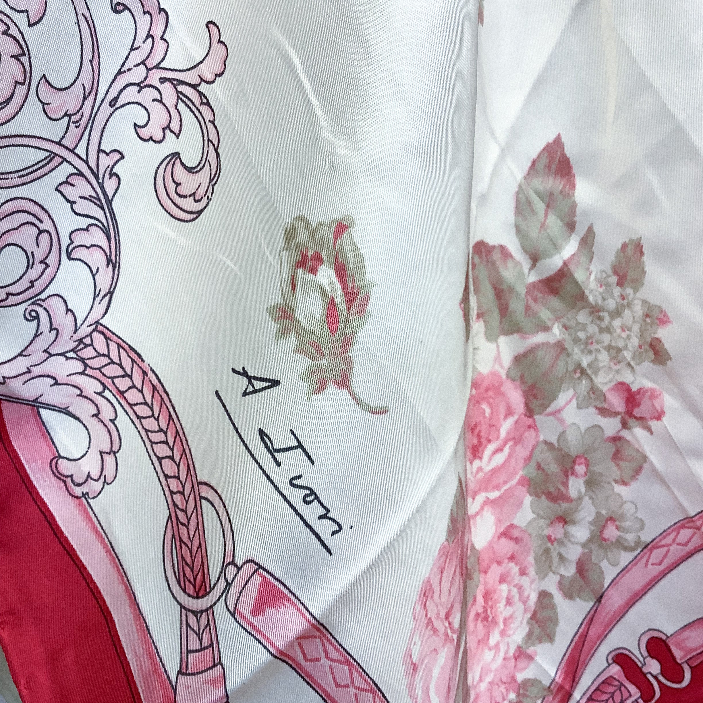 Pretty Pinks Floral Vintage Silk Scarf