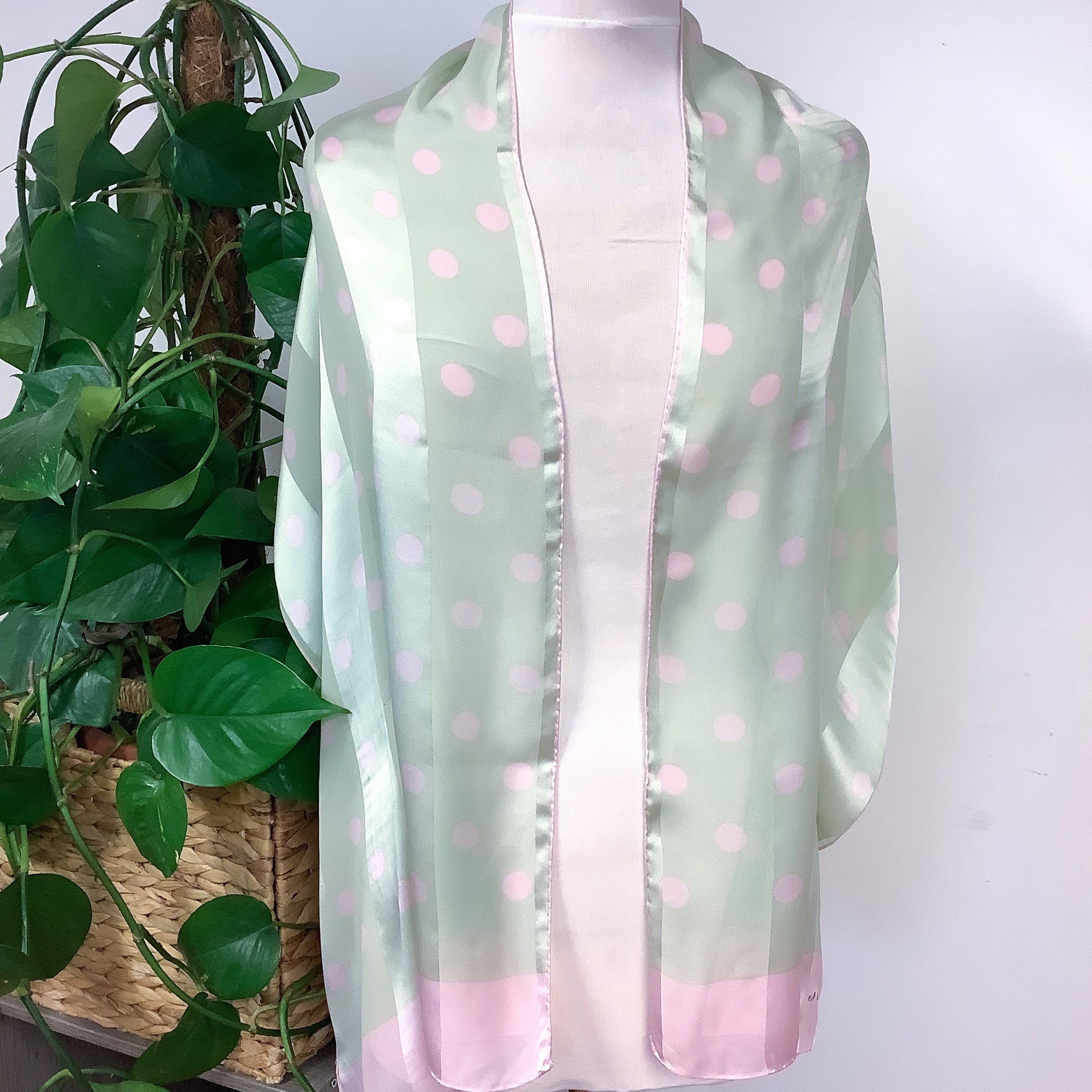 Jaeger Spotty Long Silk Scarf